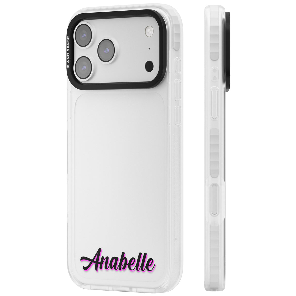 Personalised Cute Bottom Name iPhone 17 Pro Max Impact Clear Phone Case side
