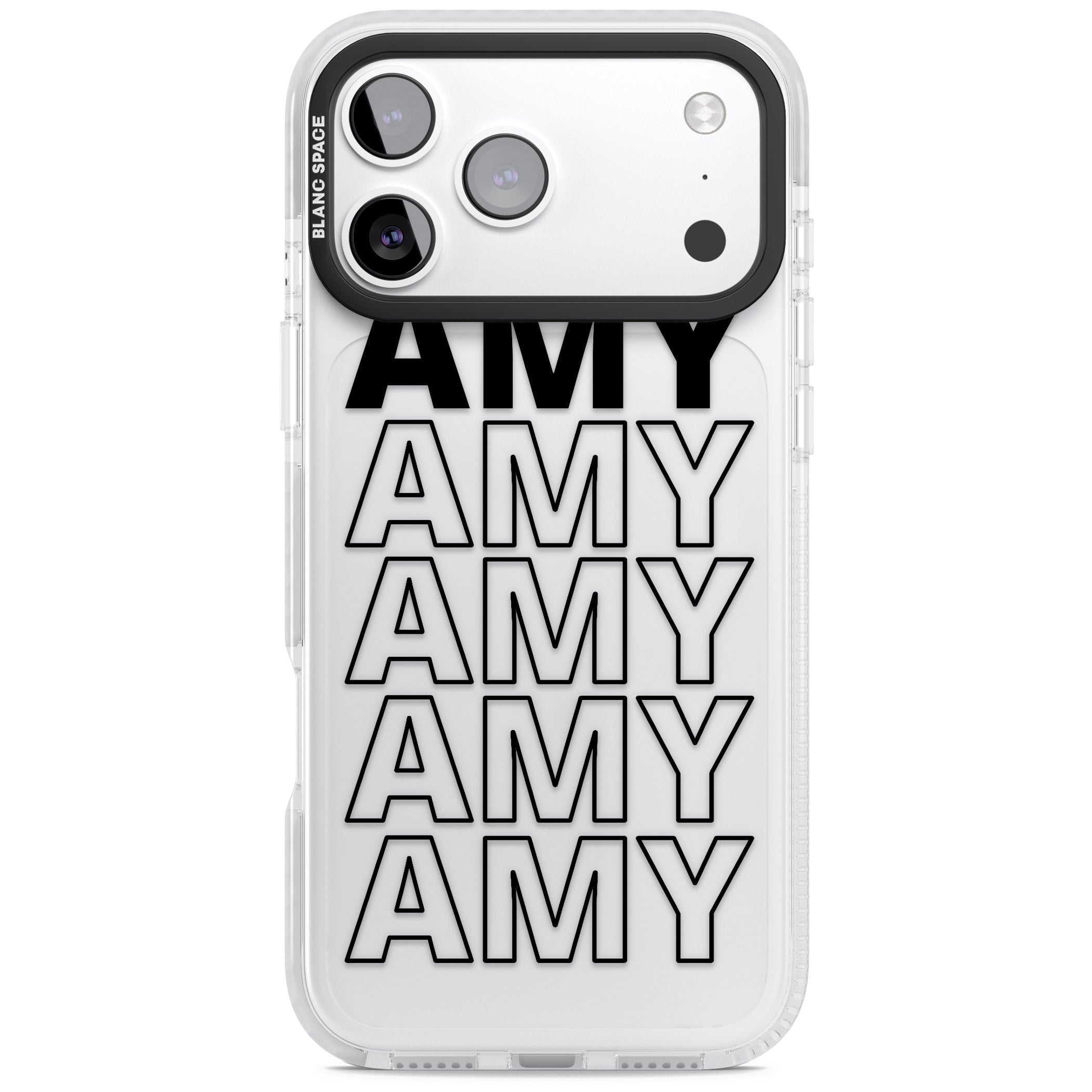 Personalised Bold Continous Name iPhone 17 Pro Impact Clear Phone Case