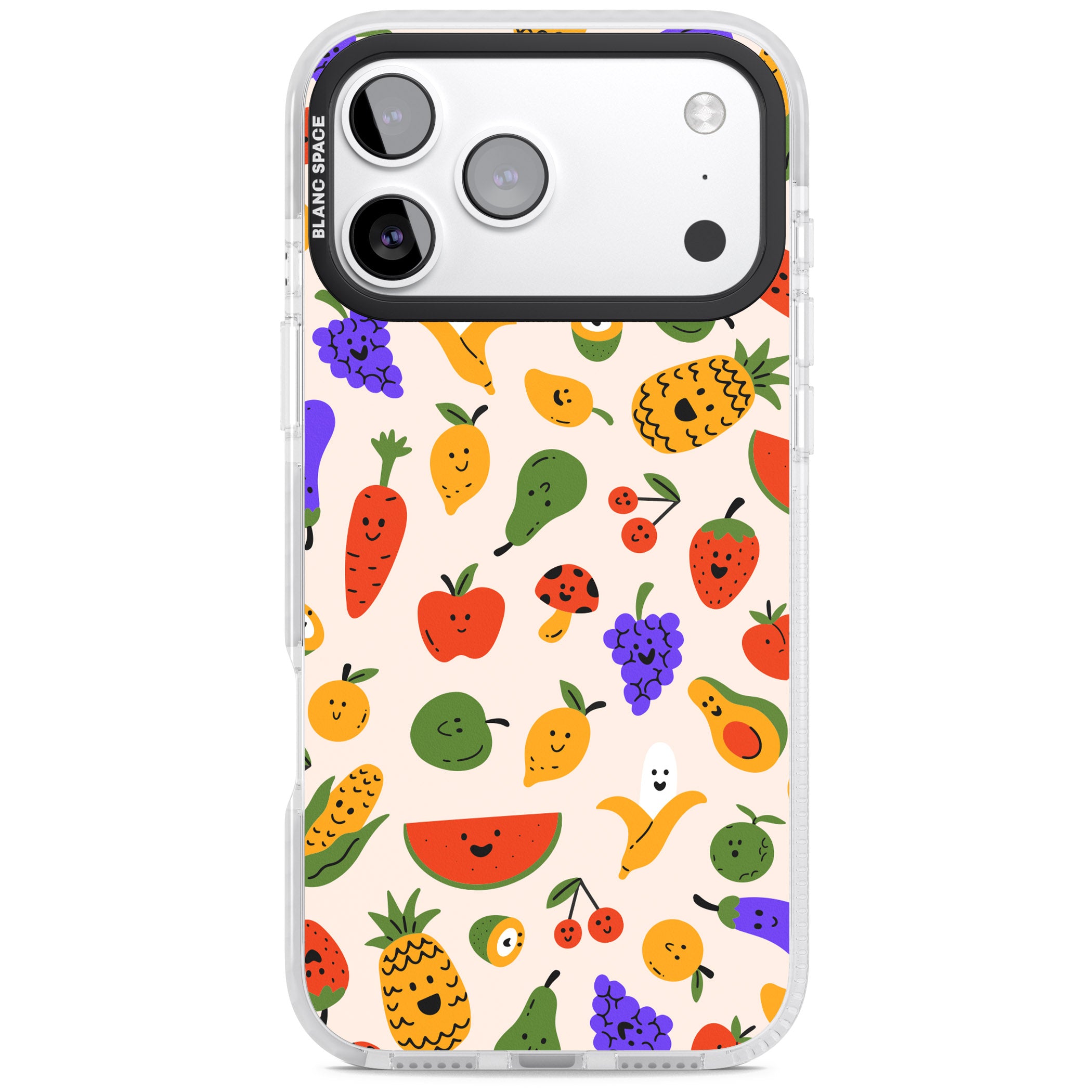 Kawaii Fruit iPhone 17 Pro Impact Clear Phone Case