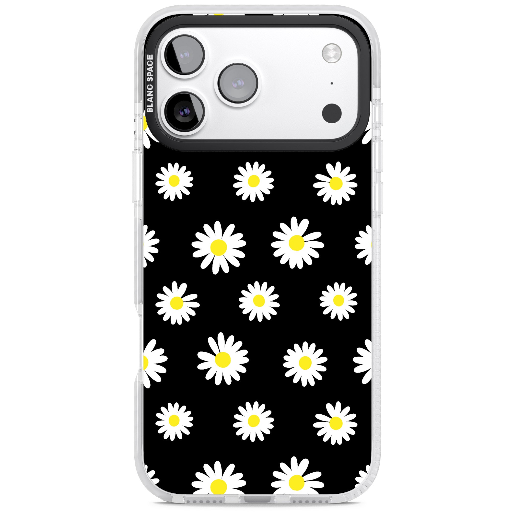 Personalised Chic Daisy Pattern iPhone 17 Pro Impact Clear Phone Case
