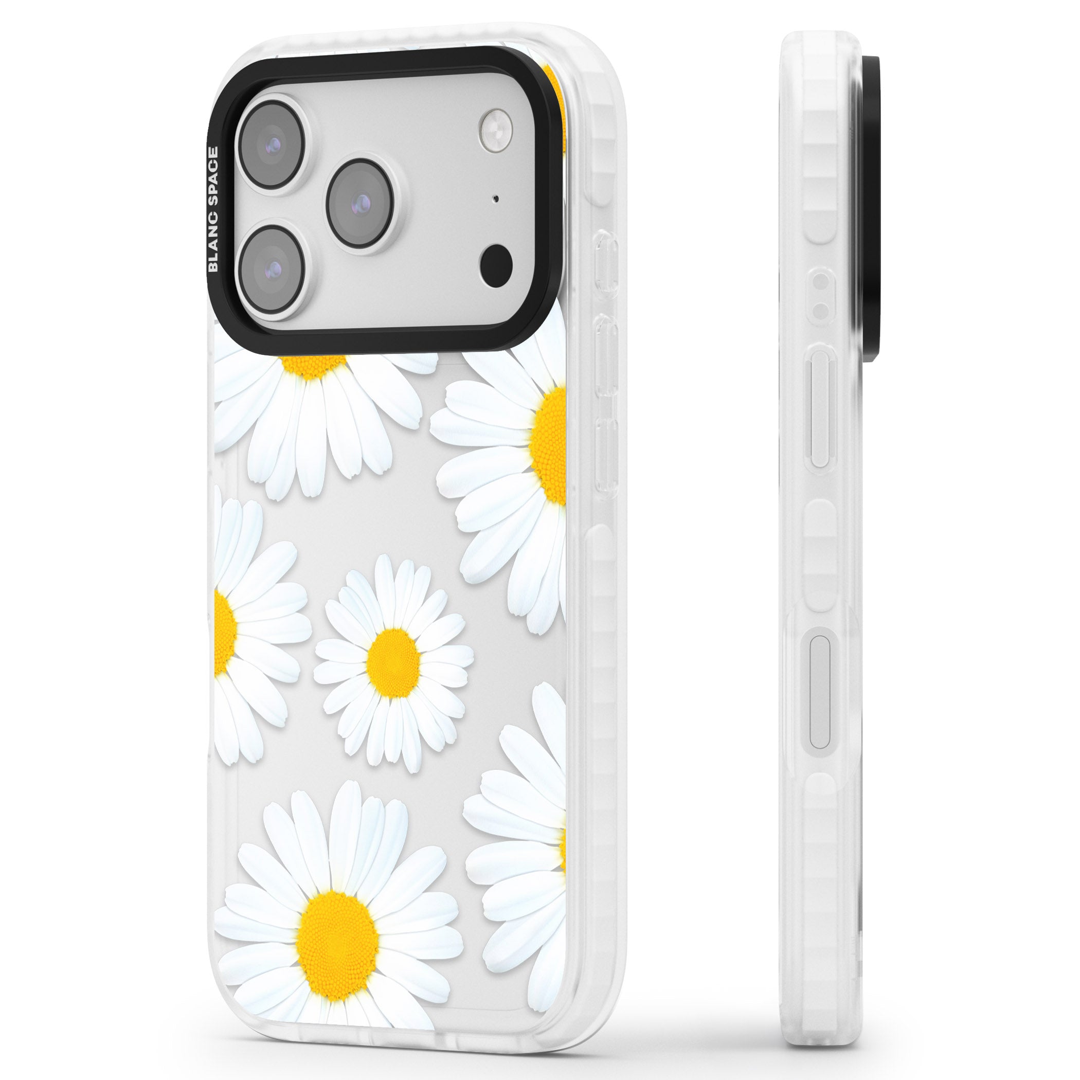 Summer Daisy iPhone 17 Pro Impact Clear Phone Case Side Profile