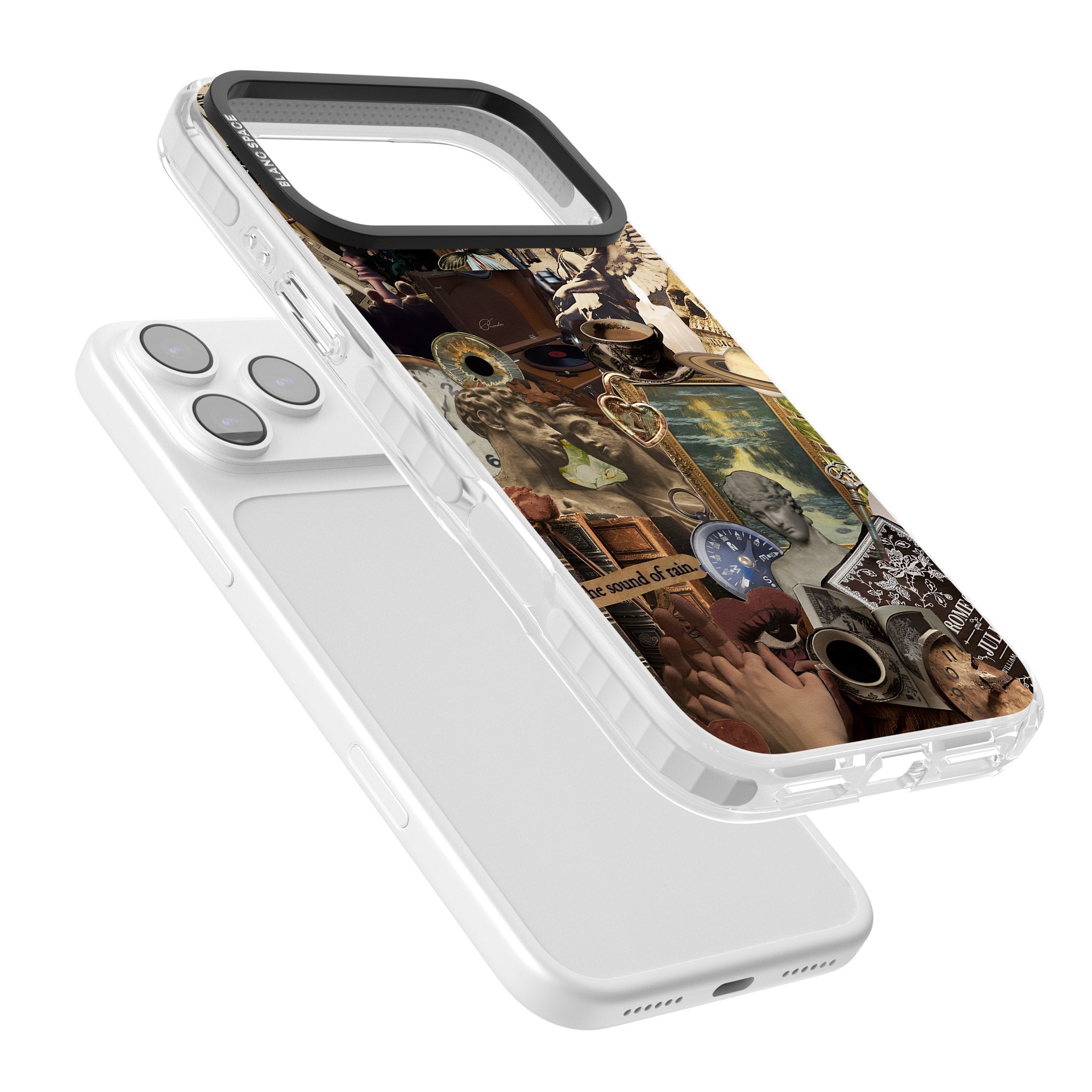 Vintage Academia Collage iPhone 17 Pro Impact Clear Phone Case Colours