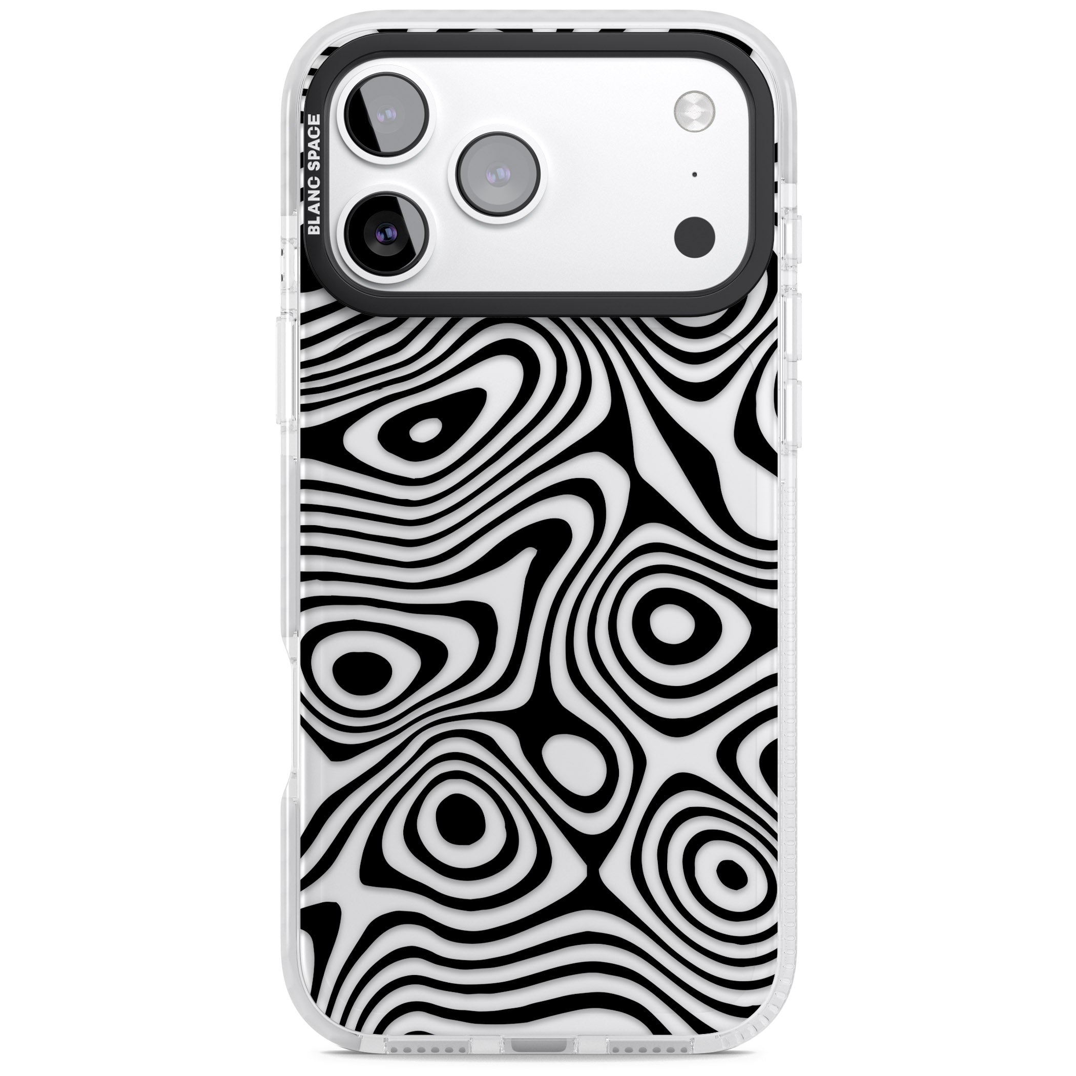 Dark Topographic Map iPhone 17 Pro Impact Clear Phone Case