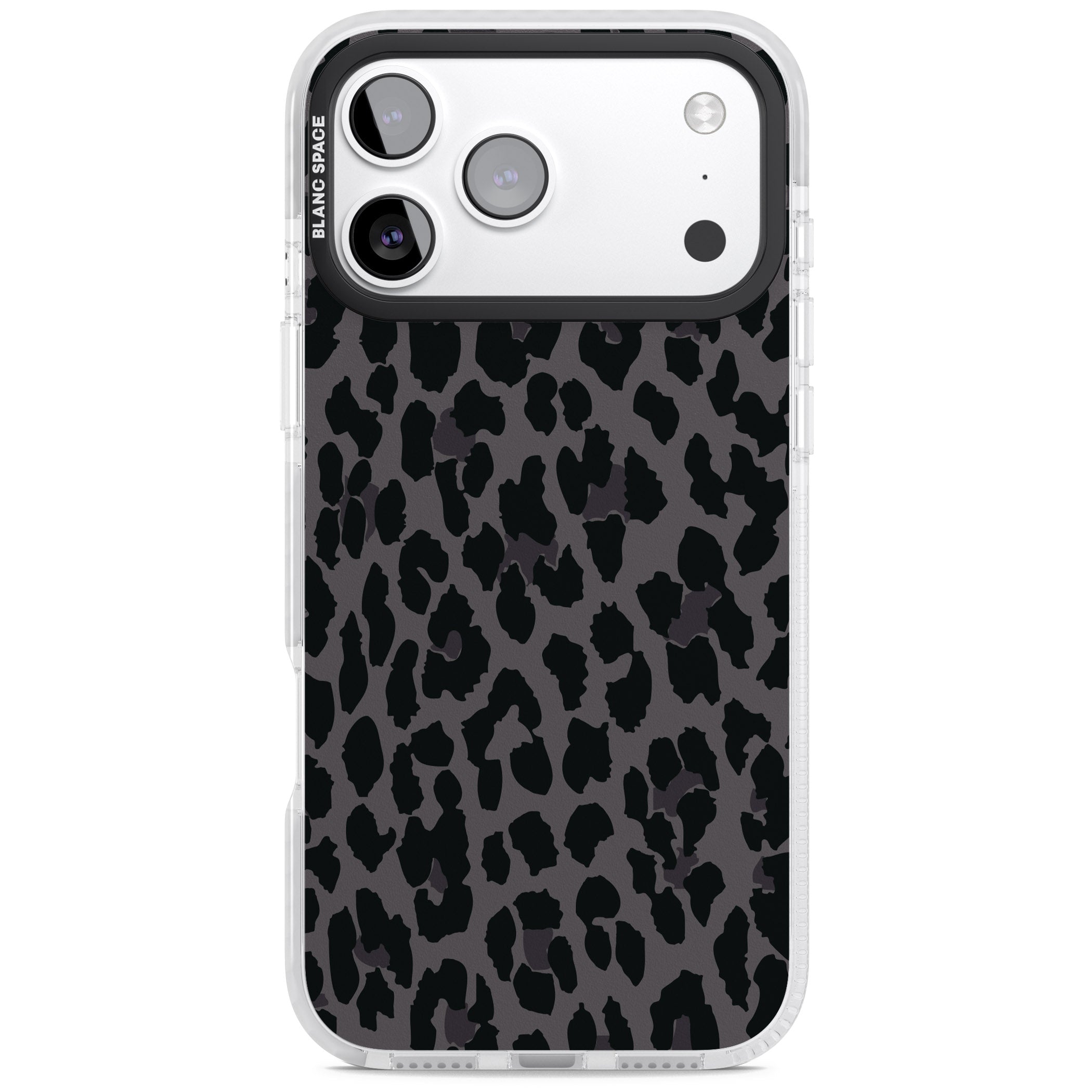 Dark Leopard Print iPhone 17 Pro Impact Clear Phone Case