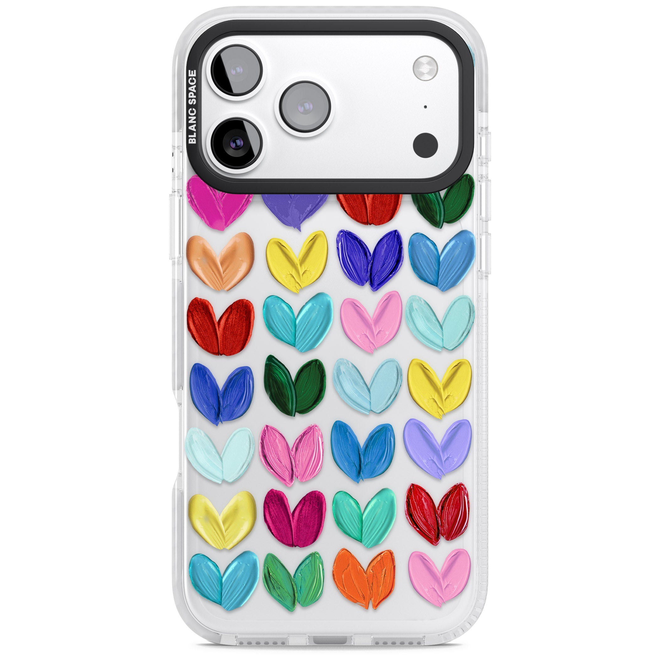 Oil Painted Hearts iPhone 17 Pro Impact Clear Phone Case