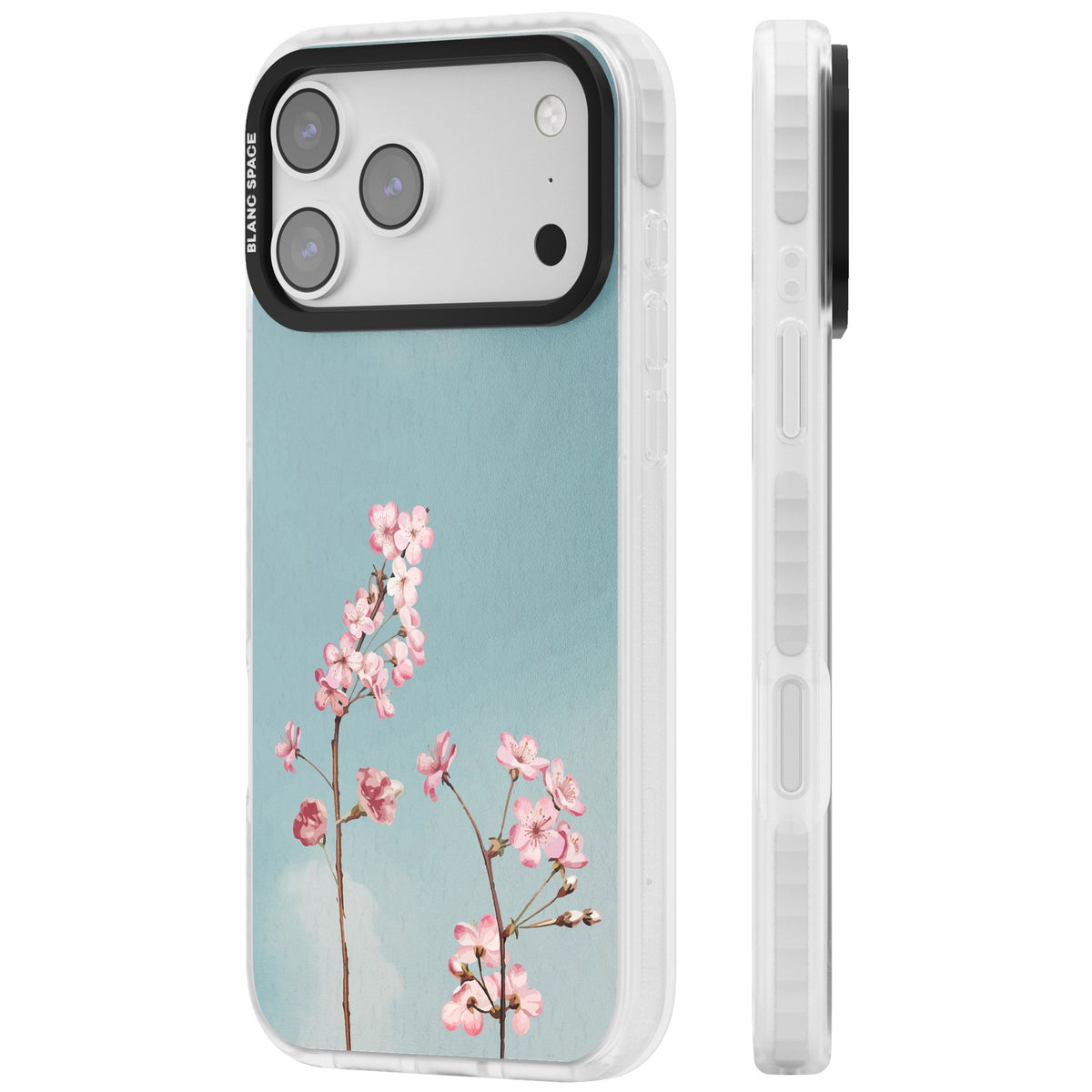 Blossom Flower Sky iPhone 17 Pro Max Impact Clear Phone Case side