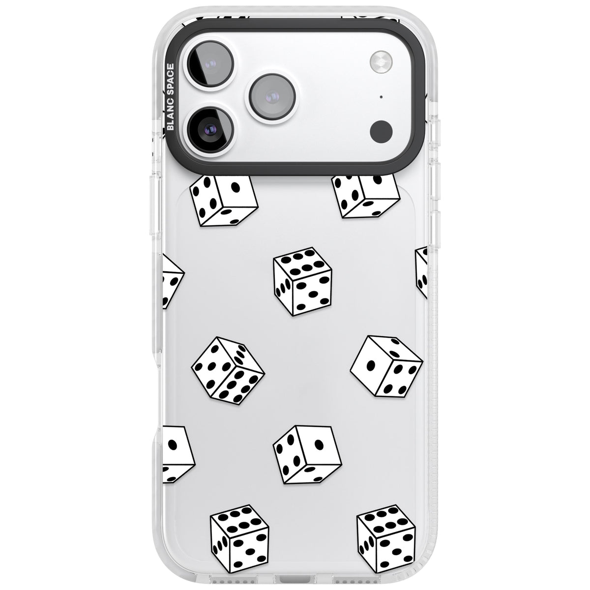 Clear Dice Pattern iPhone 17 Pro Max Impact Clear Phone Case front
