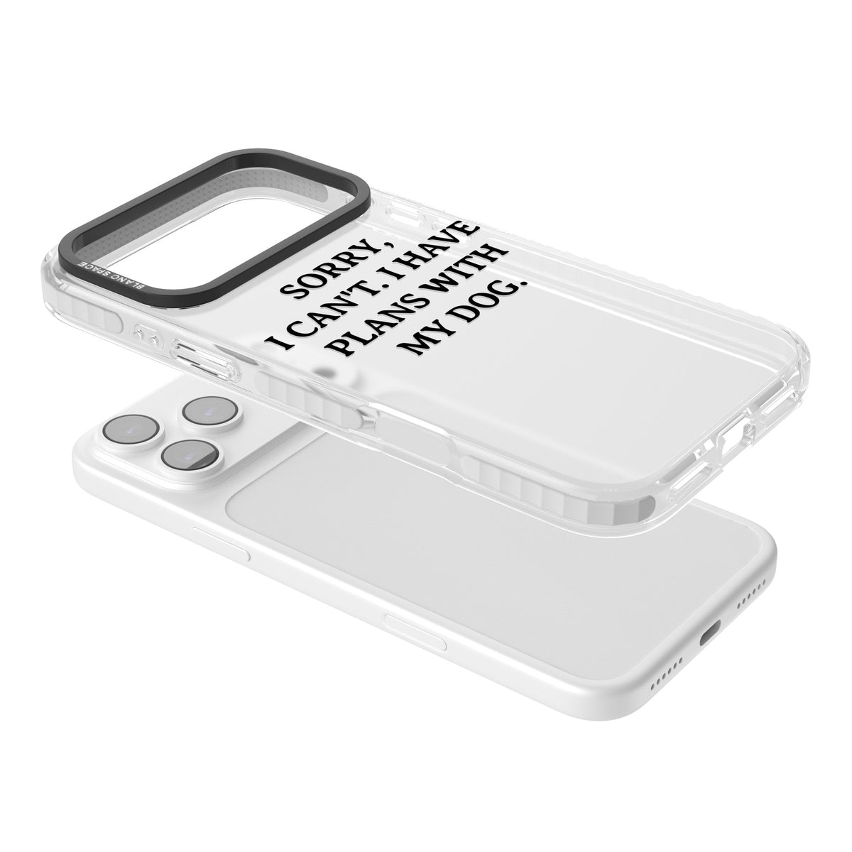 I Have Plans With My Dog iPhone 17 Pro Max Impact Clear Phone Case angled