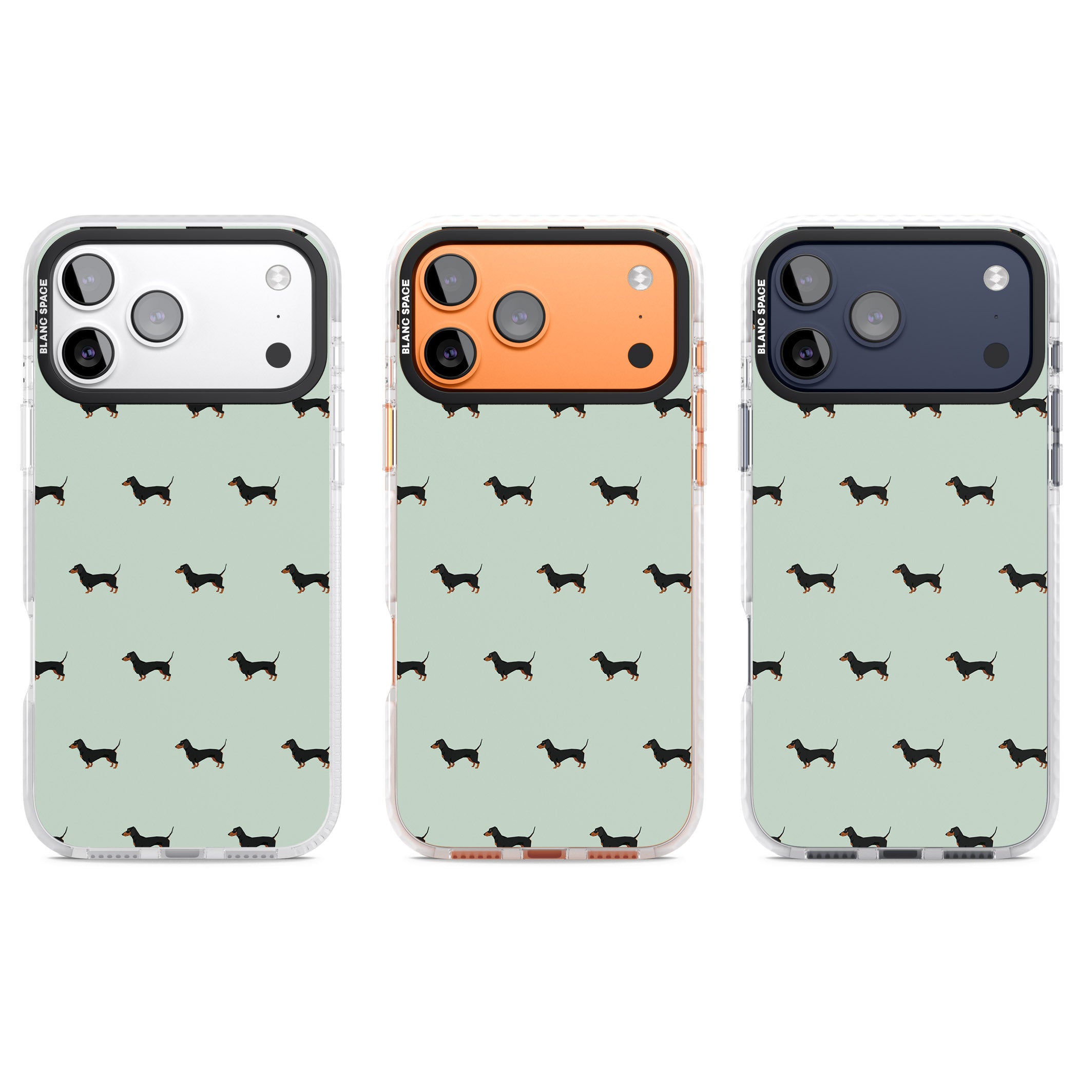 Dachshund Dog Pattern iPhone 17 Pro Impact Clear Phone Case APT Impact Protection