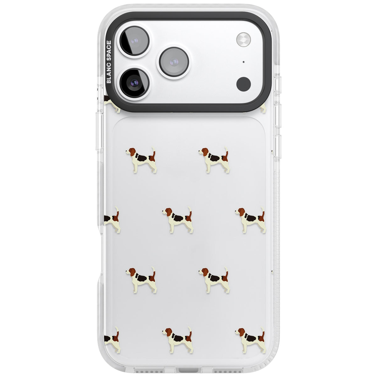 Beagle Dog Pattern iPhone 17 Pro Max Impact Clear Phone Case front