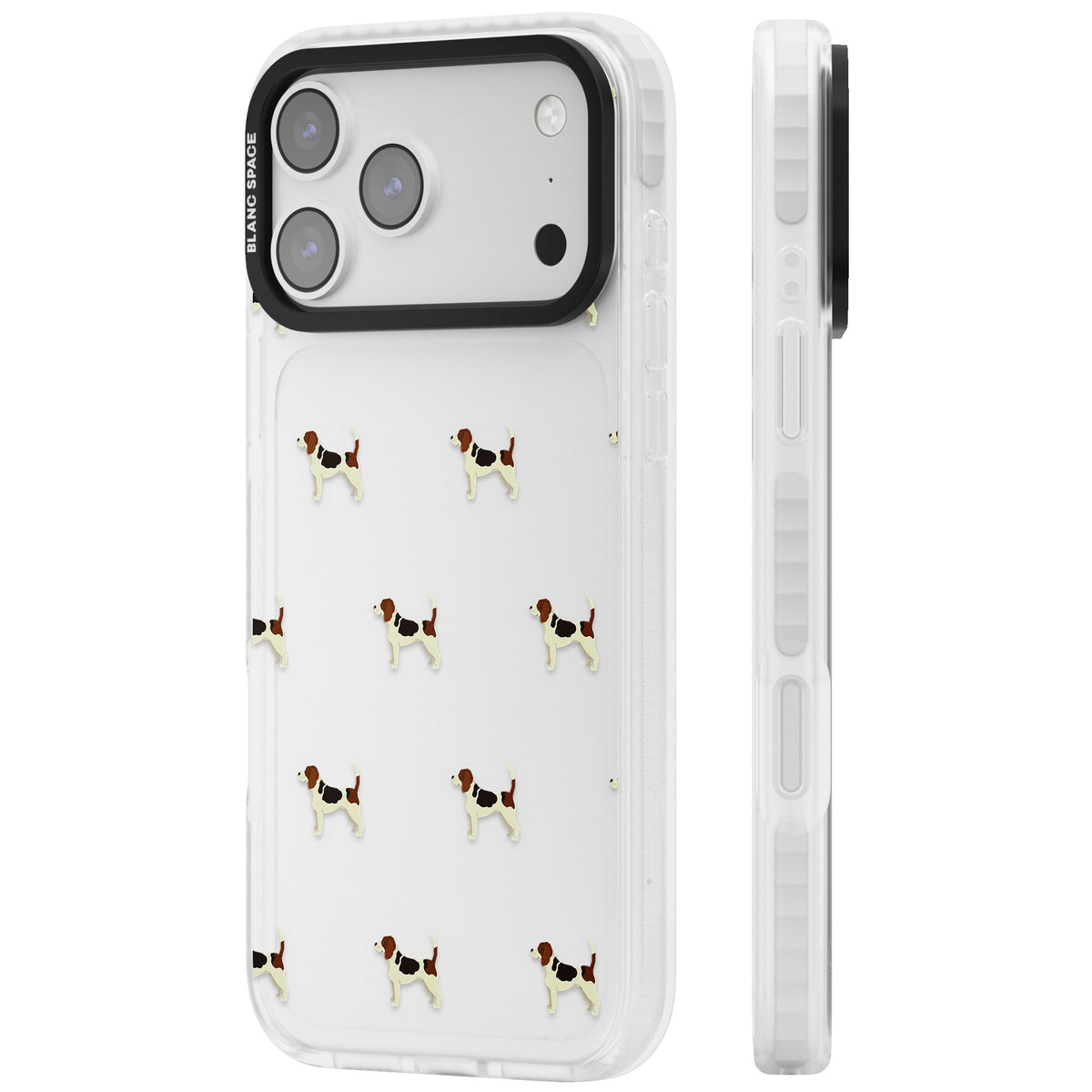 Beagle Dog Pattern iPhone 17 Pro Max Impact Clear Phone Case side