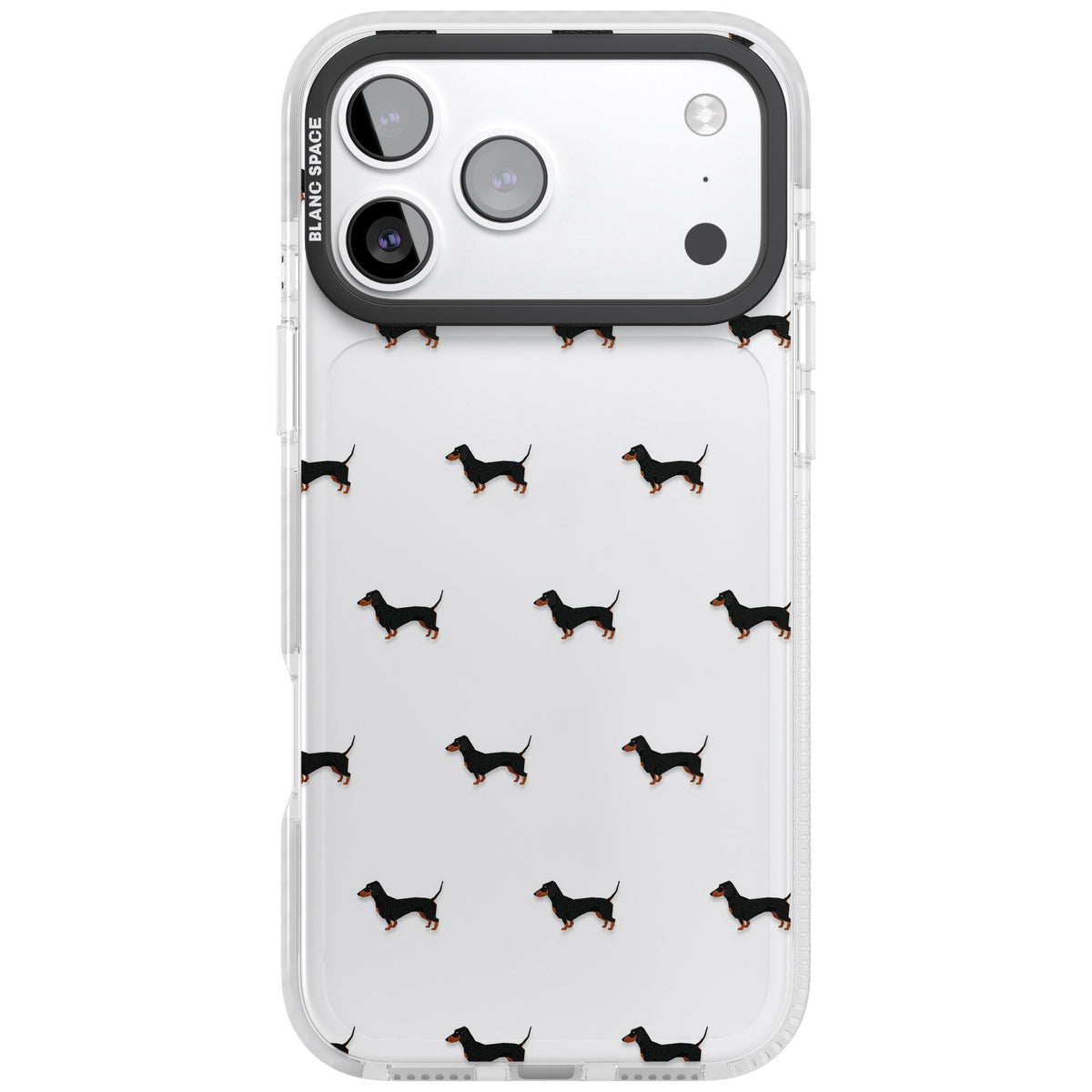 Dachshund Pattern Clear iPhone 17 Pro Max Impact Clear Phone Case front