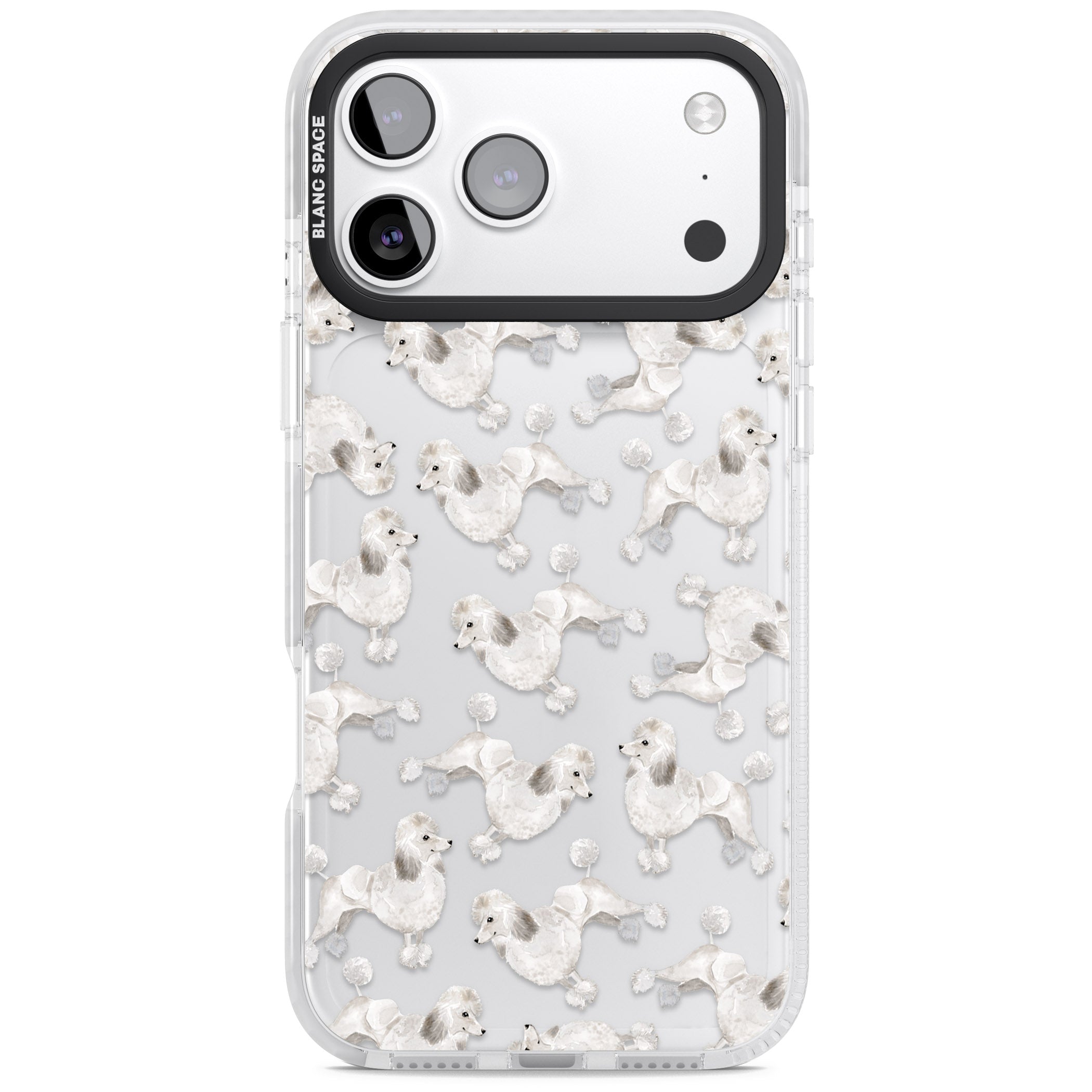 Poodle Watercolor Pattern iPhone 17 Pro Impact Clear Phone Case