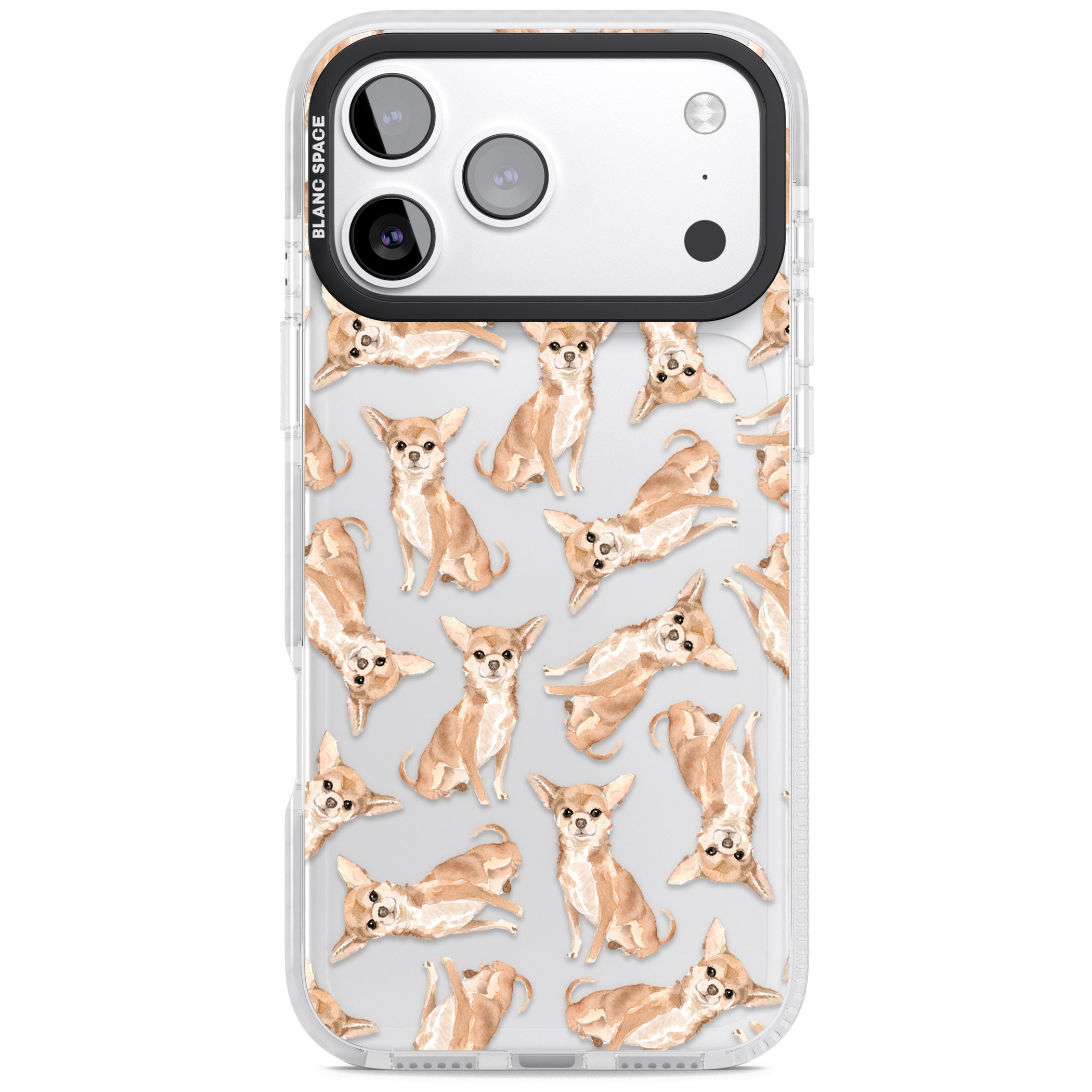 Chihuahua Watercolour Dog Pattern iPhone 17 Pro Impact Clear Phone Case