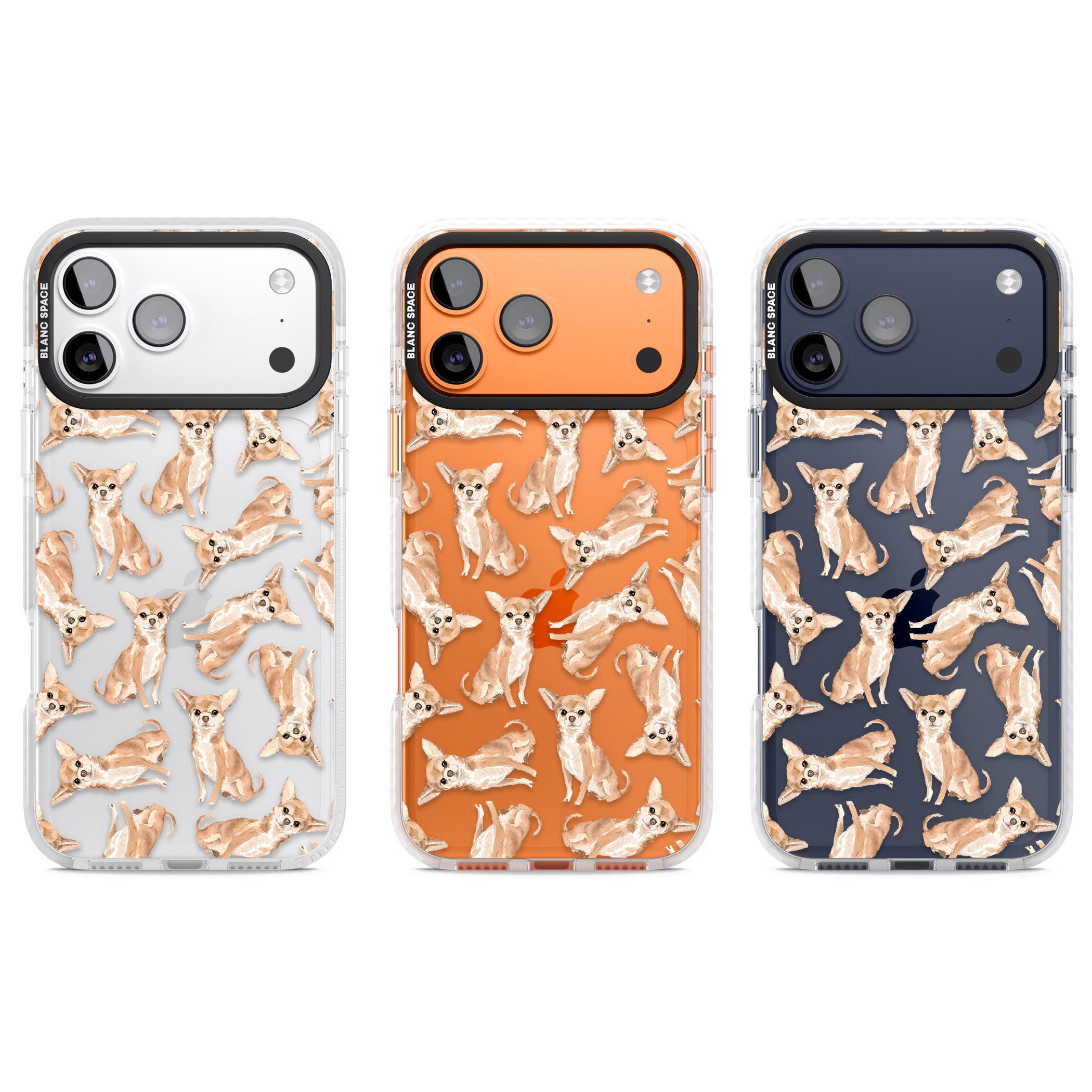 Chihuahua Watercolour Dog Pattern iPhone 17 Pro Impact Clear Phone Case APT Impact Protection