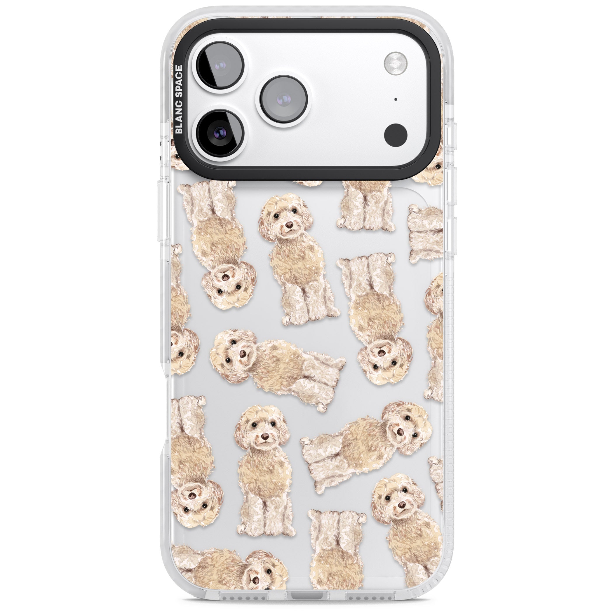 Cockapoo Patterned iPhone 17 Pro Impact Clear Phone Case