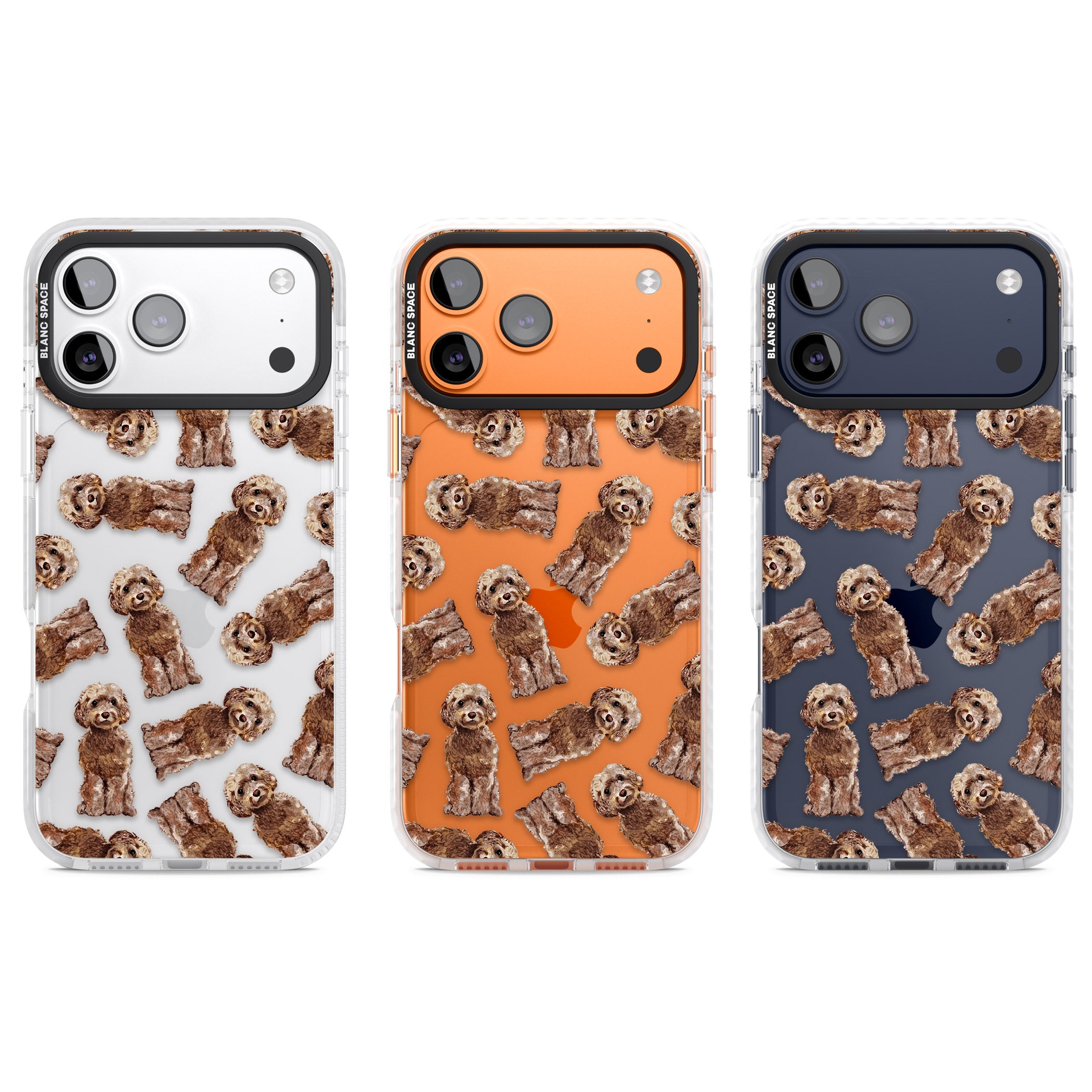 Brown Dog Pattern iPhone 17 Pro Impact Clear Phone Case APT Impact Protection
