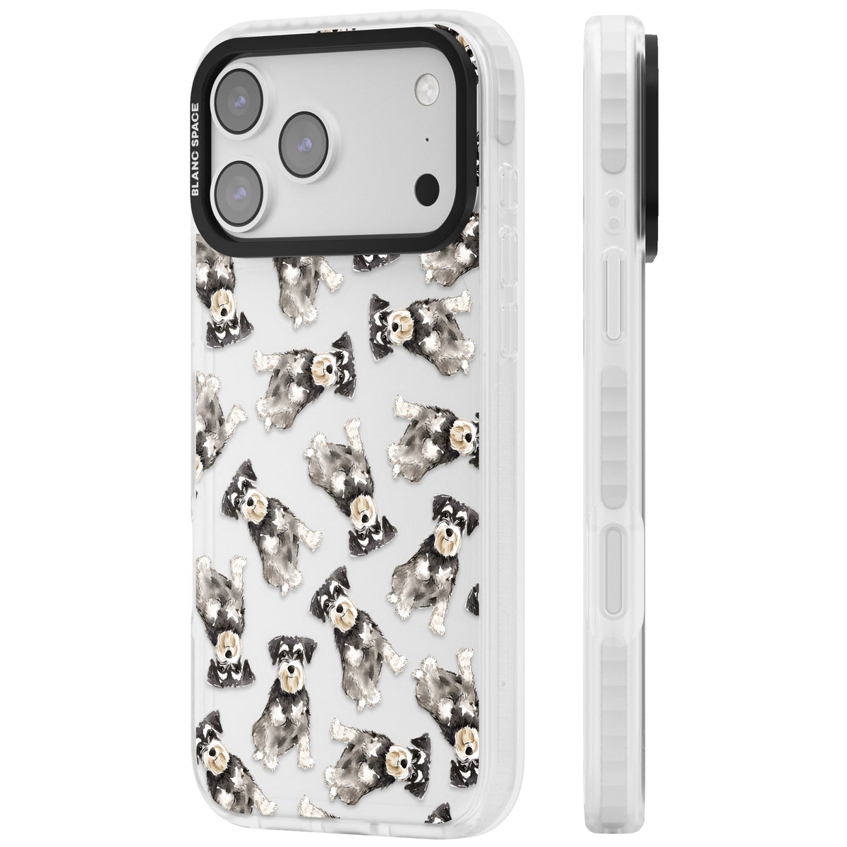 Miniature Schnauzer Watercolor iPhone 17 Pro Max Impact Clear Phone Case side