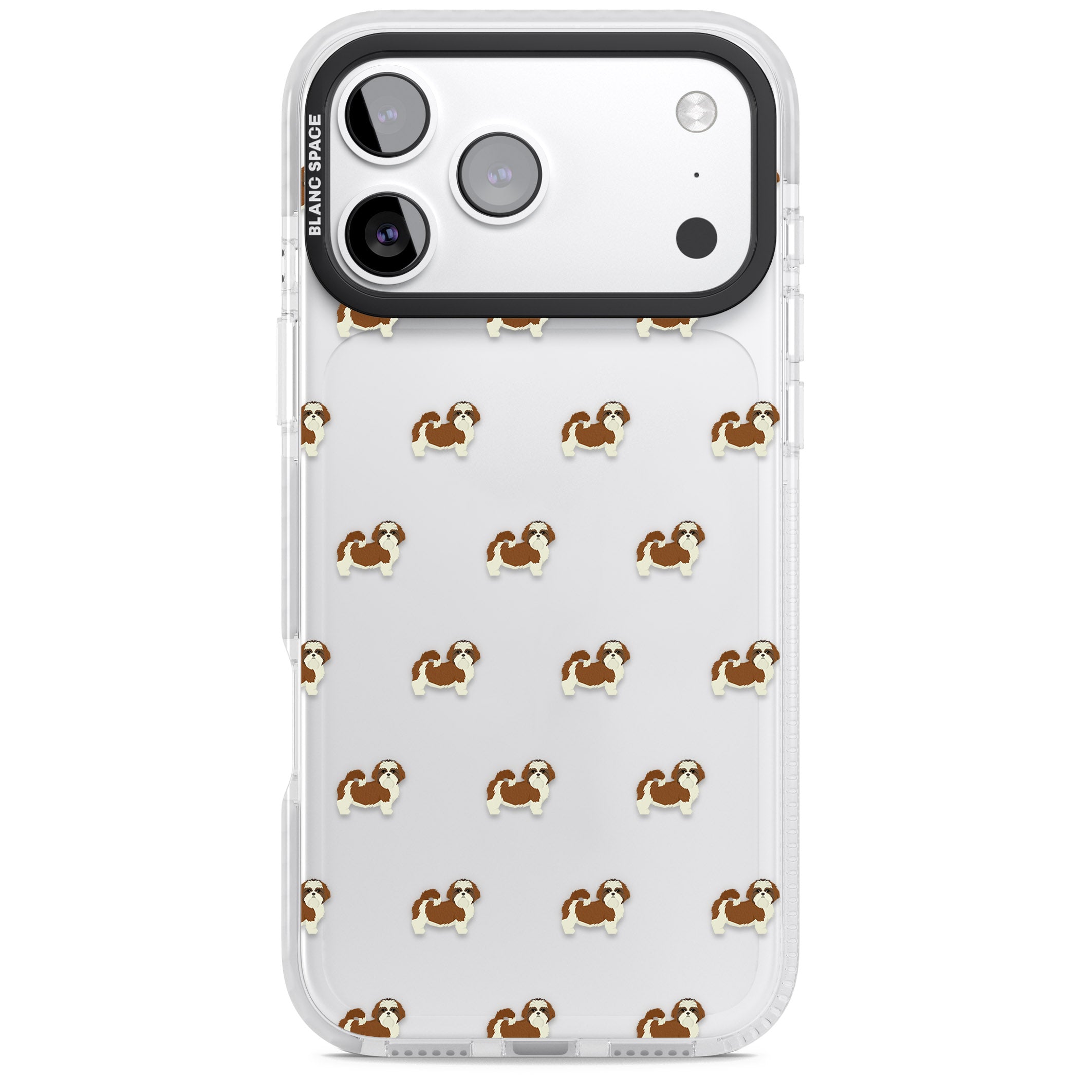 Shih Tzu Pattern Clear iPhone 17 Pro Impact Clear Phone Case