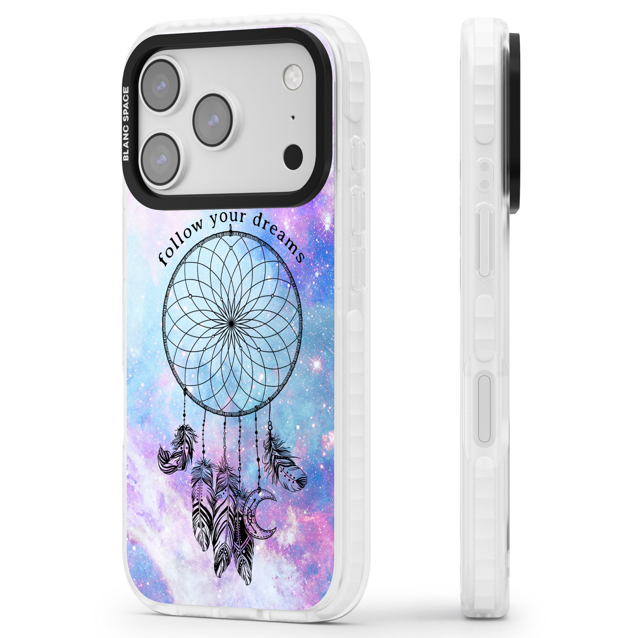 Galaxy Dreamcatcher iPhone 17 Pro Impact Clear Phone Case Side Profile