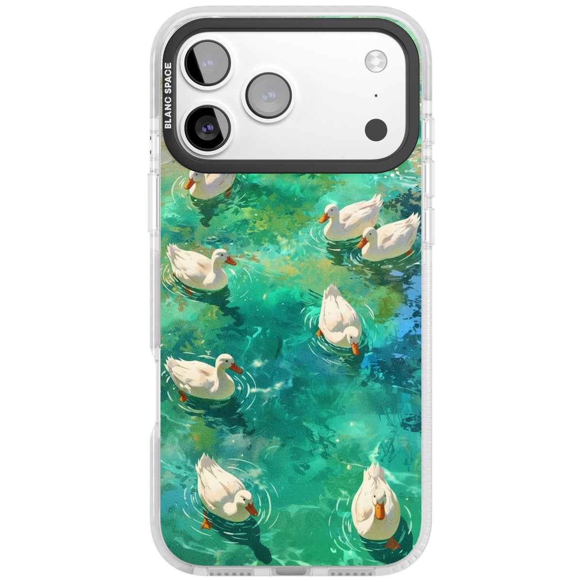 Ducks In The Pond iPhone 17 Pro Max Impact Clear Phone Case front