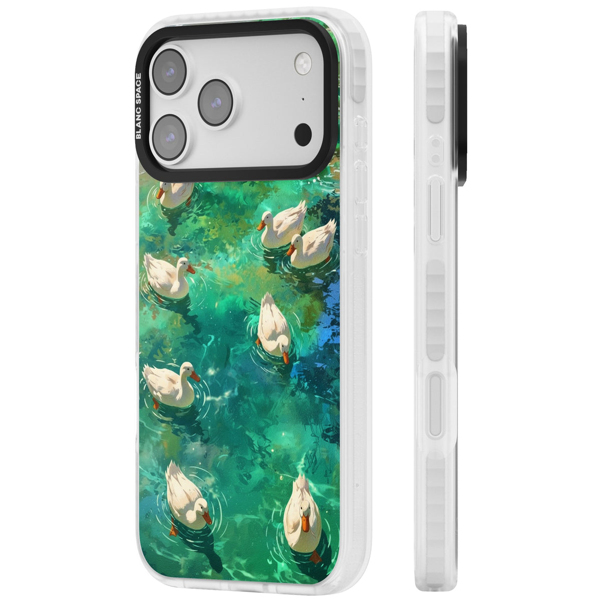Ducks In The Pond iPhone 17 Pro Max Impact Clear Phone Case side