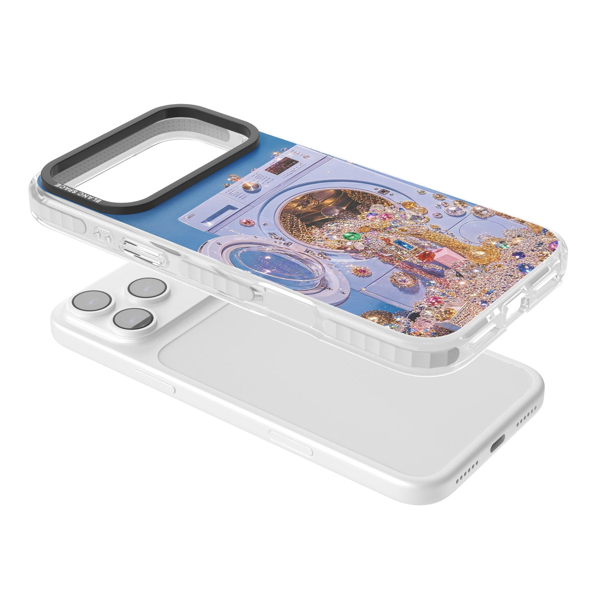 Gem Laundry iPhone 17 Pro Max Impact Clear Phone Case angled