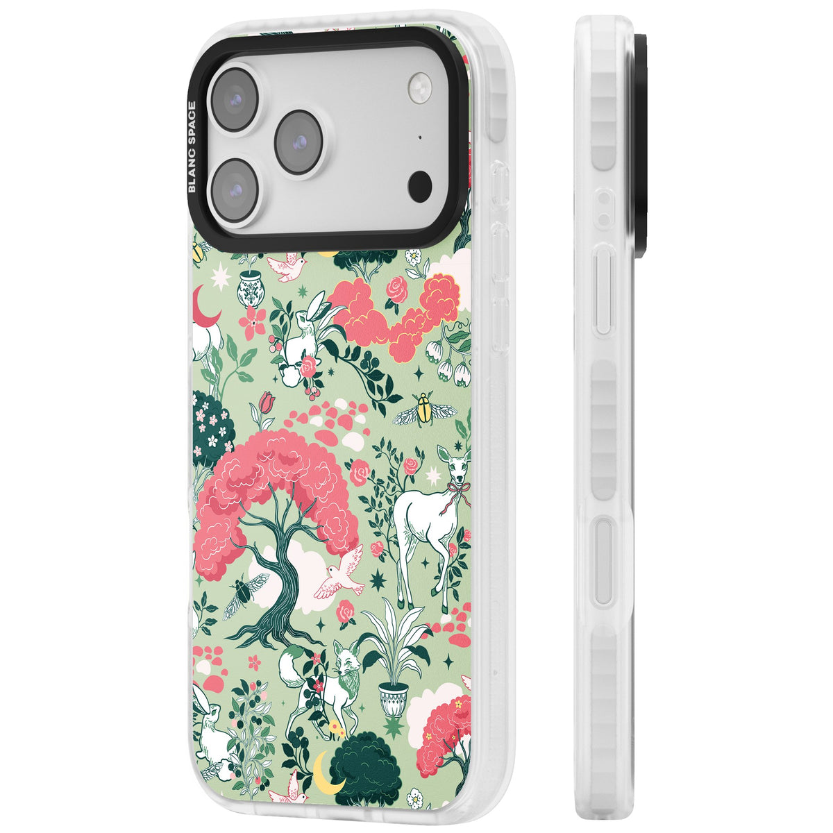 Enchanted Woodland iPhone 17 Pro Max Impact Clear Phone Case side