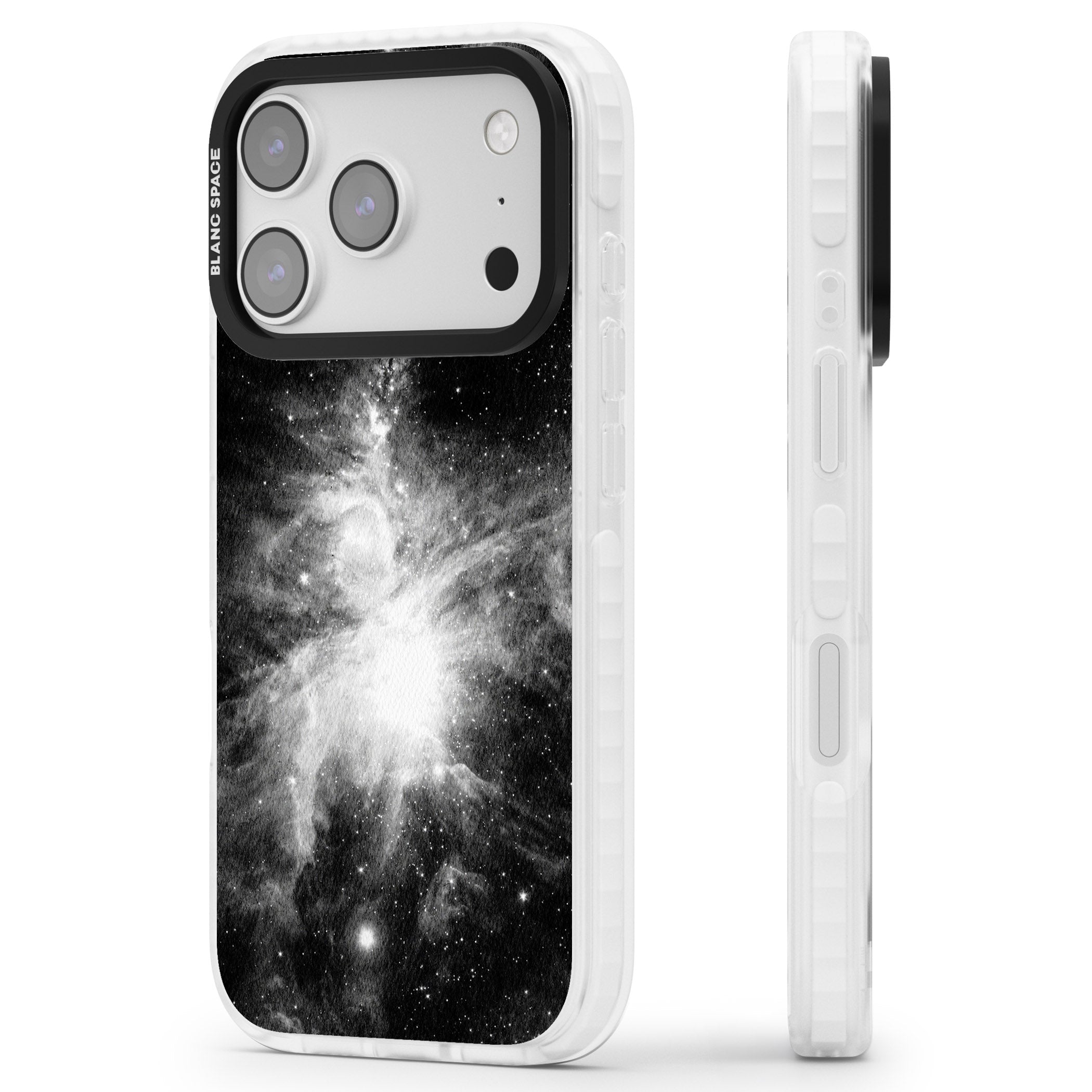 Galaxy Swirl iPhone 17 Pro Impact Clear Phone Case Side Profile