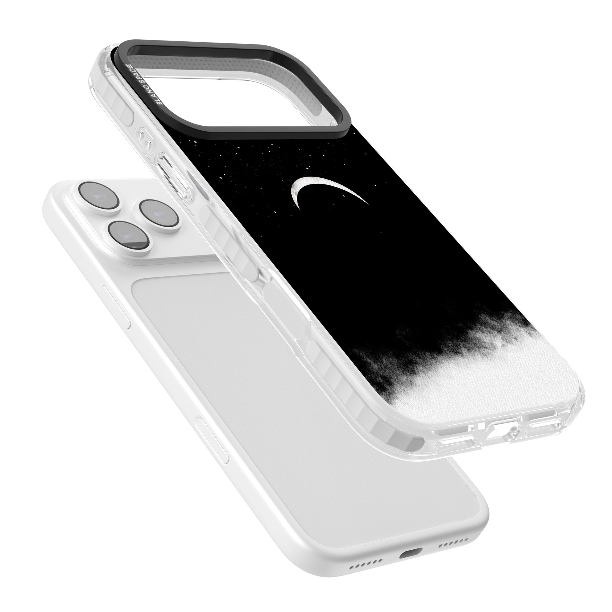 Crescent Moon Night Sky iPhone 17 Pro Impact Clear Phone Case Colours