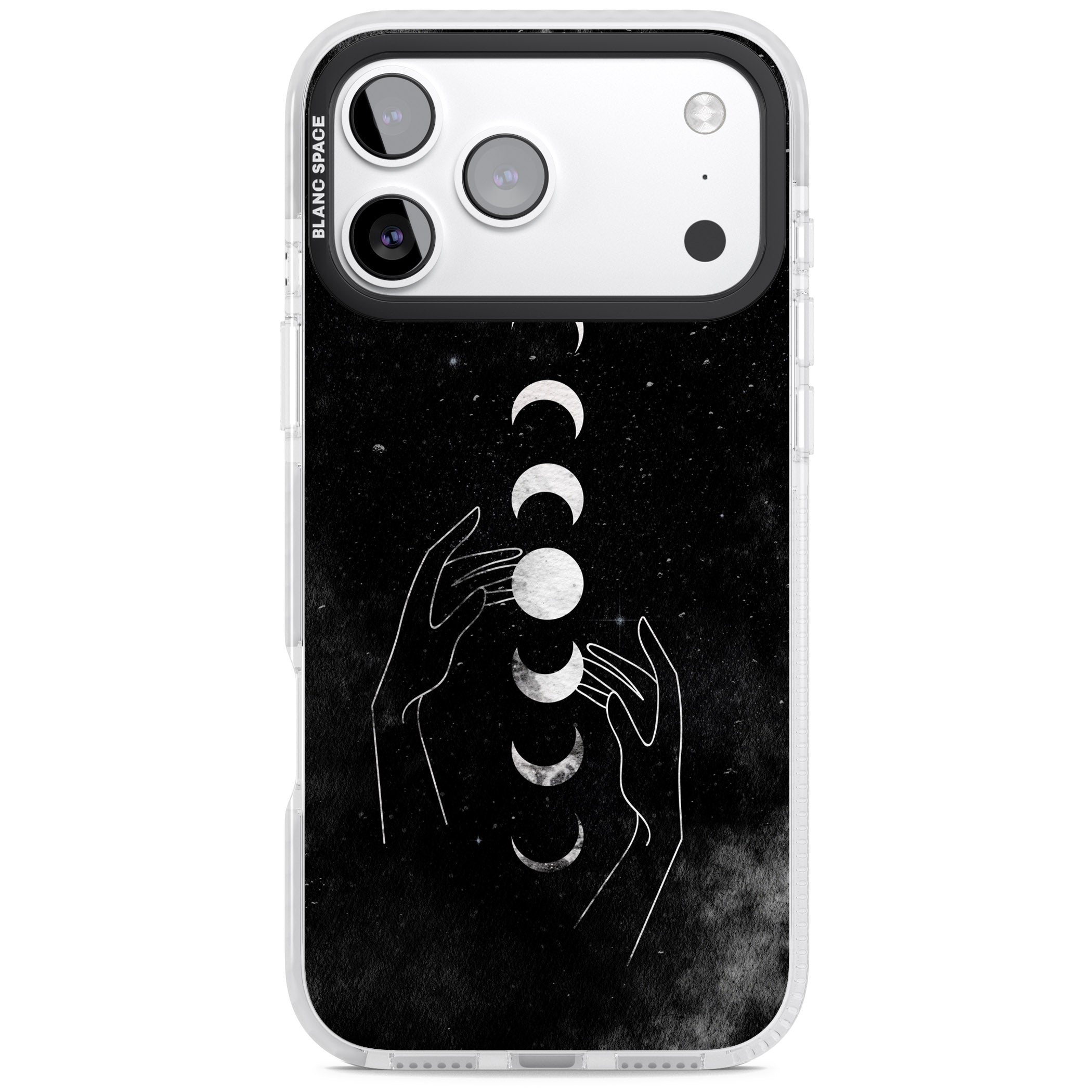 Moon Phases Hands iPhone 17 Pro Impact Clear Phone Case