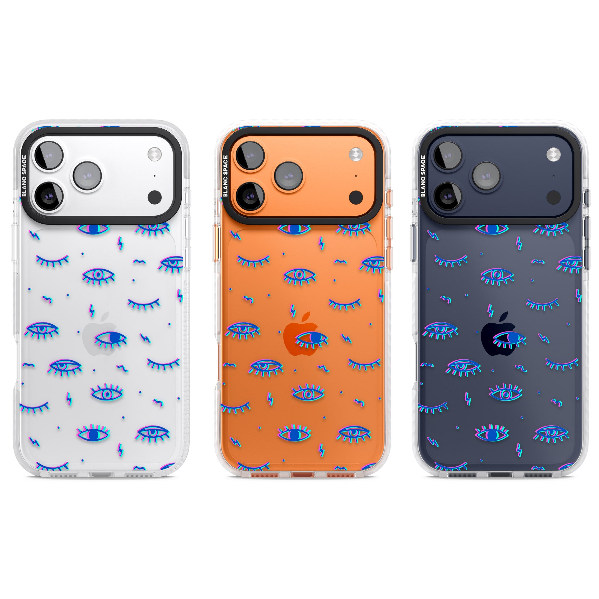 Duotone Psychedelic Eyes iPhone 17 Pro Impact Clear Phone Case APT Impact Protection