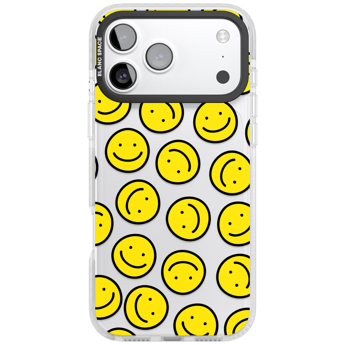 Smiley Face Pattern iPhone 17 Pro Max Impact Clear Phone Case front