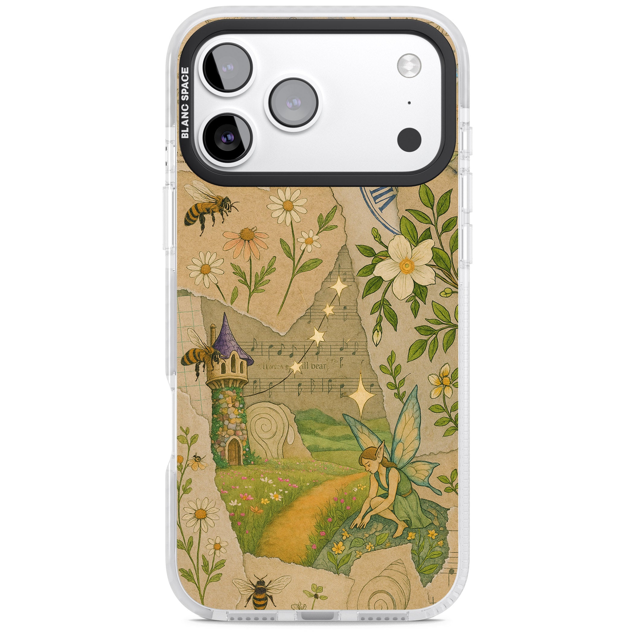 Floral Fairy Collage iPhone 17 Pro Impact Clear Phone Case