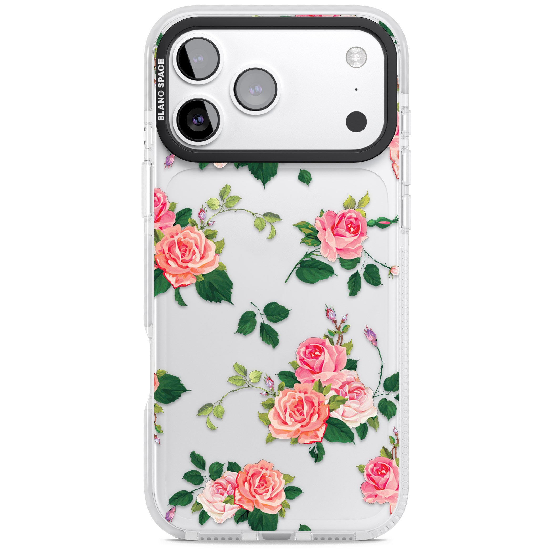Pink Roses iPhone 17 Pro Impact Clear Phone Case