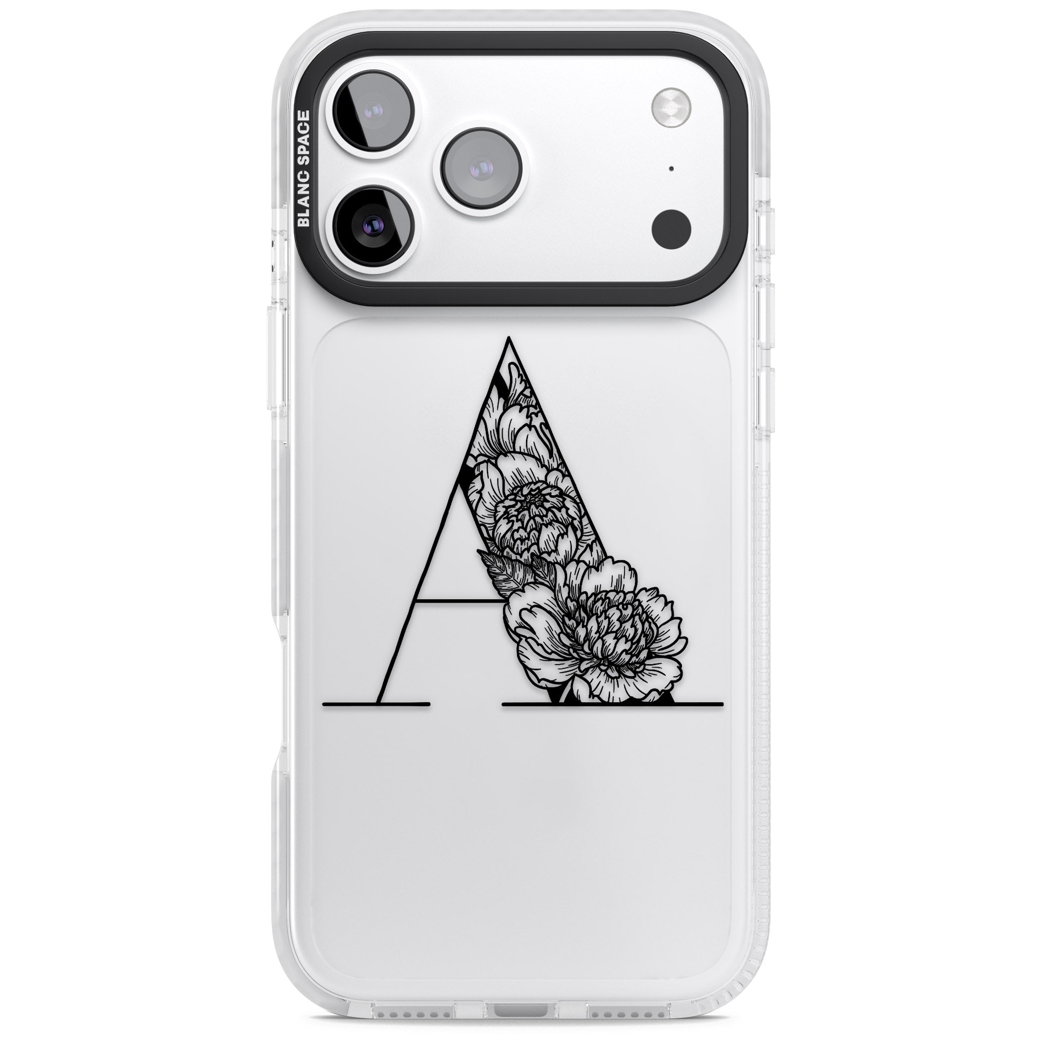Personalised Floral Monogram iPhone 17 Pro Impact Clear Phone Case
