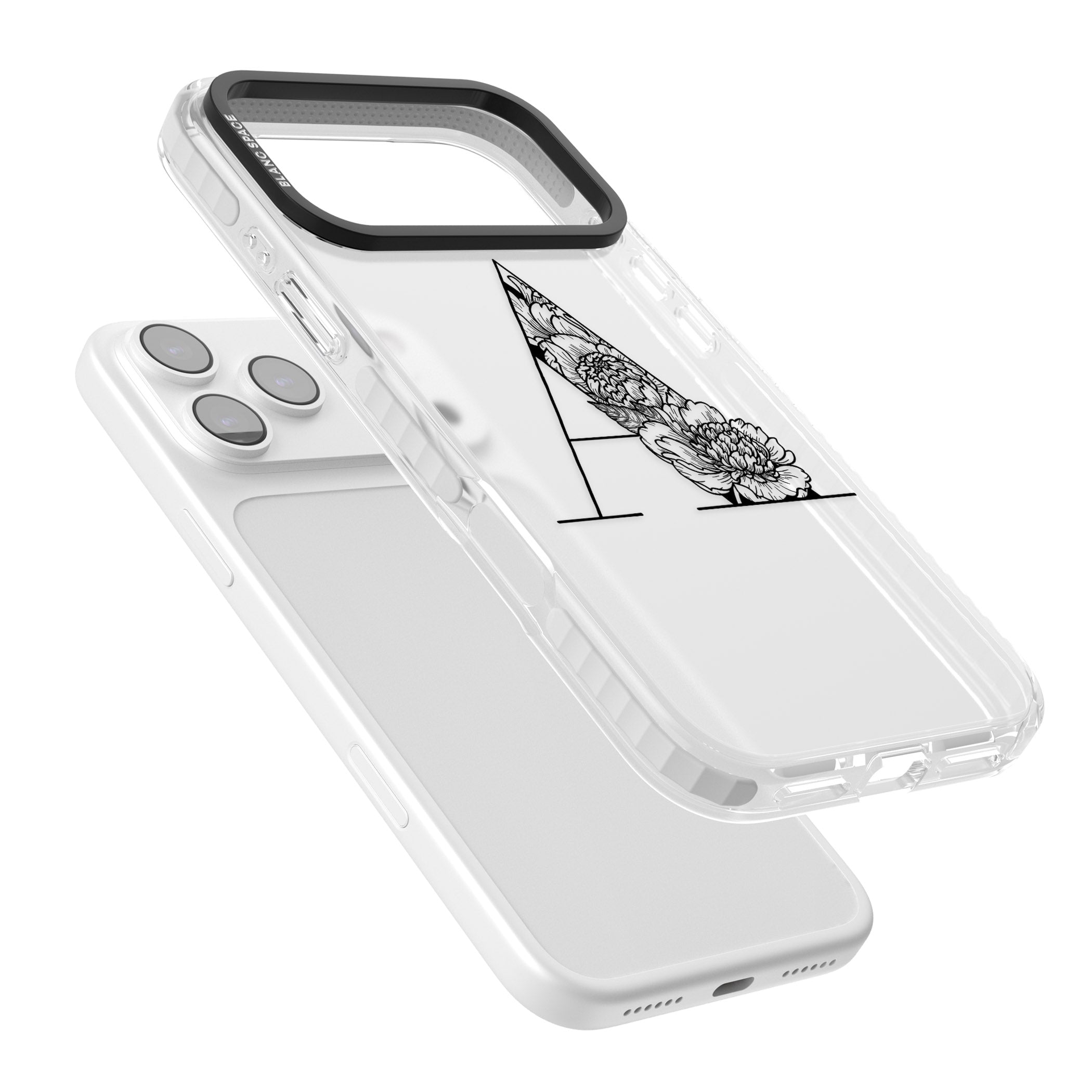 Personalised Floral Monogram iPhone 17 Pro Impact Clear Phone Case Colours