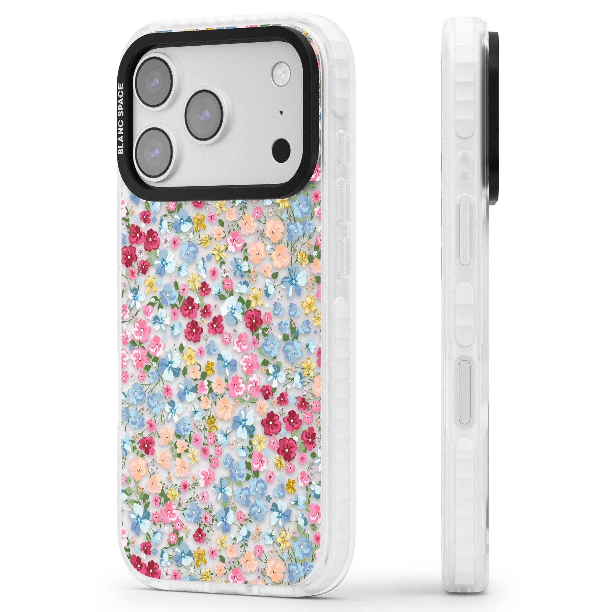 Venetian Meadow iPhone 17 Pro Impact Clear Phone Case Side Profile