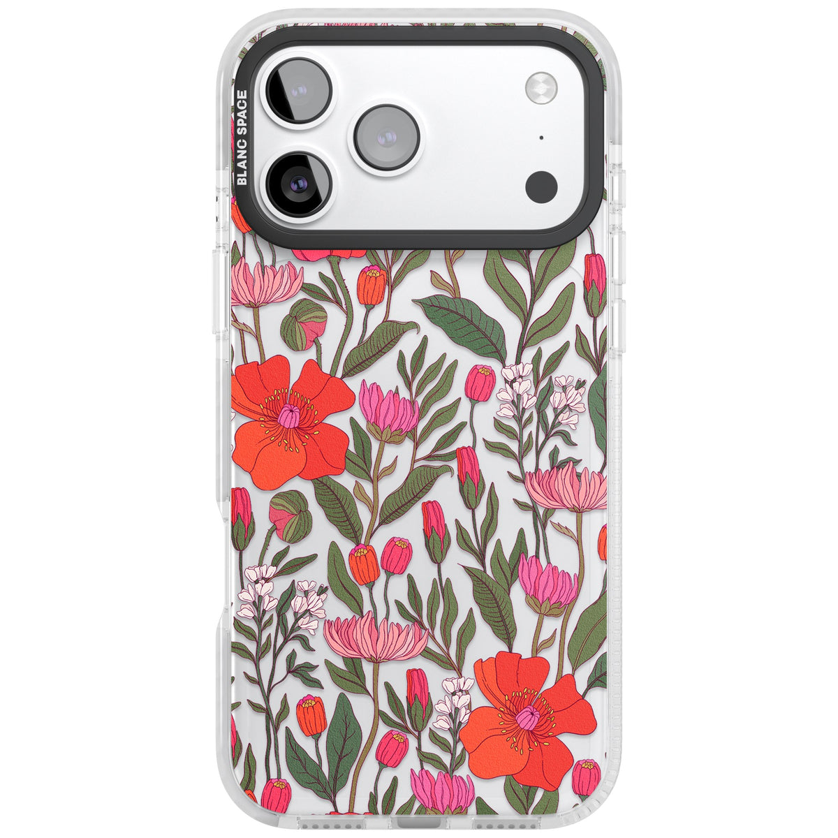 Peachy Floral iPhone 17 Pro Max Impact Clear Phone Case front
