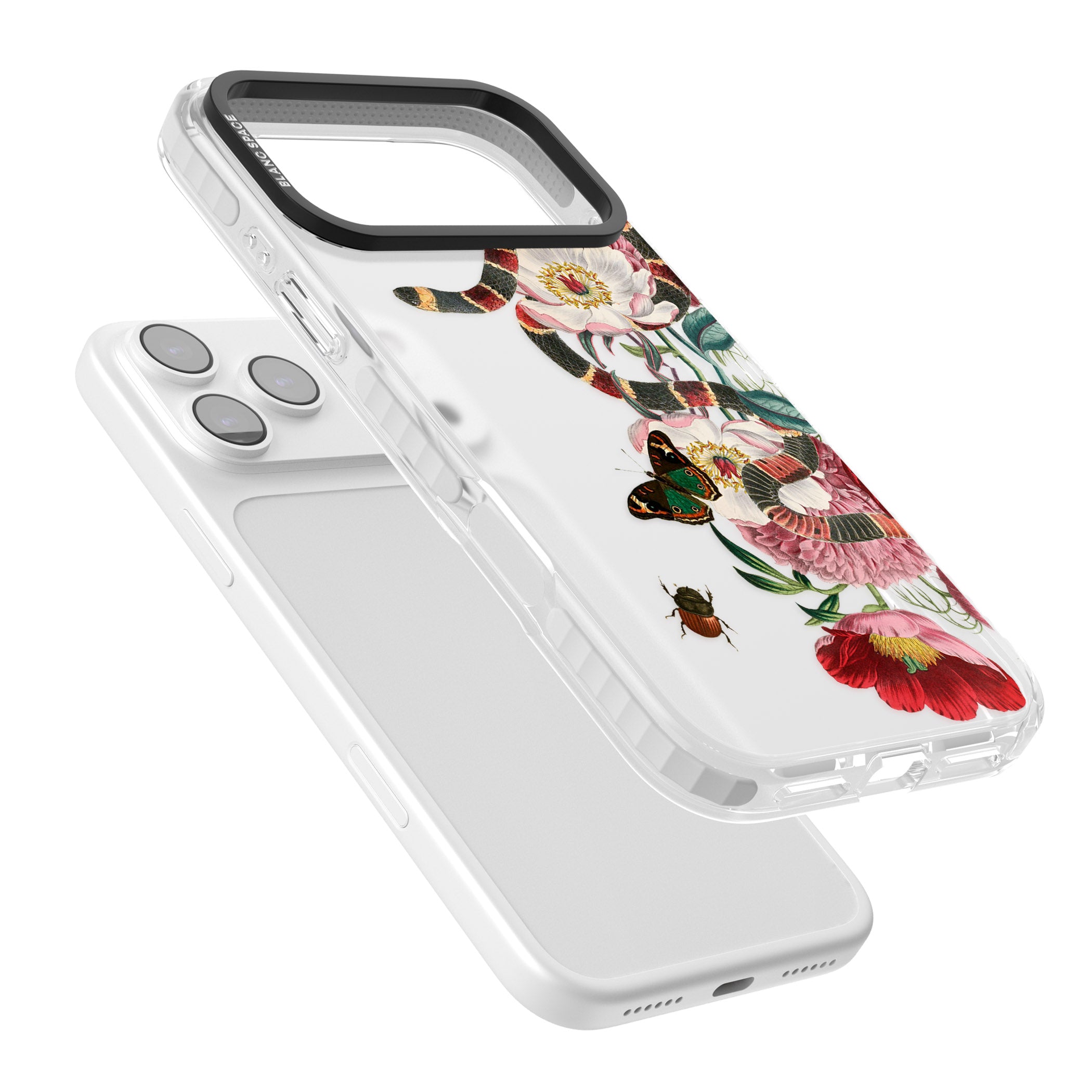Floral Snake iPhone 17 Pro Impact Clear Phone Case Colours
