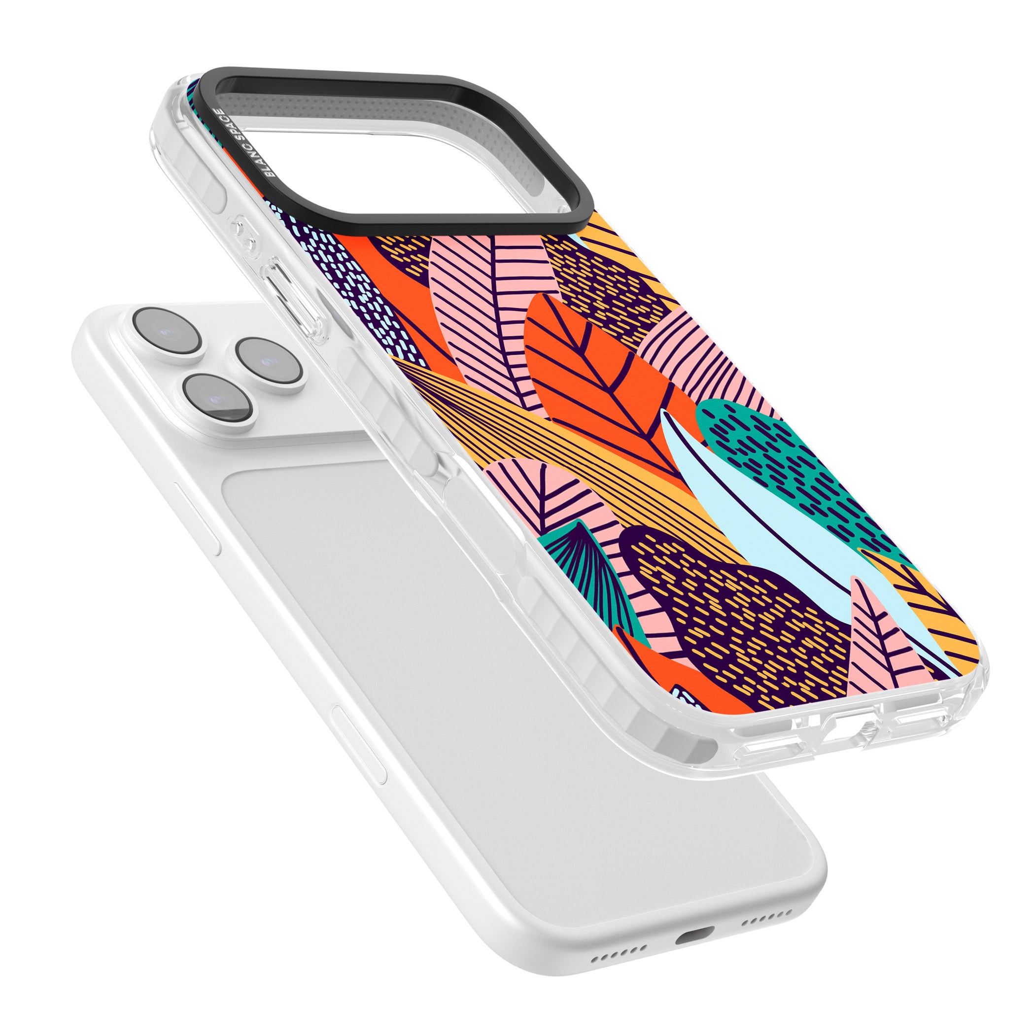 Abstract Leaves iPhone 17 Pro Impact Clear Phone Case Colours