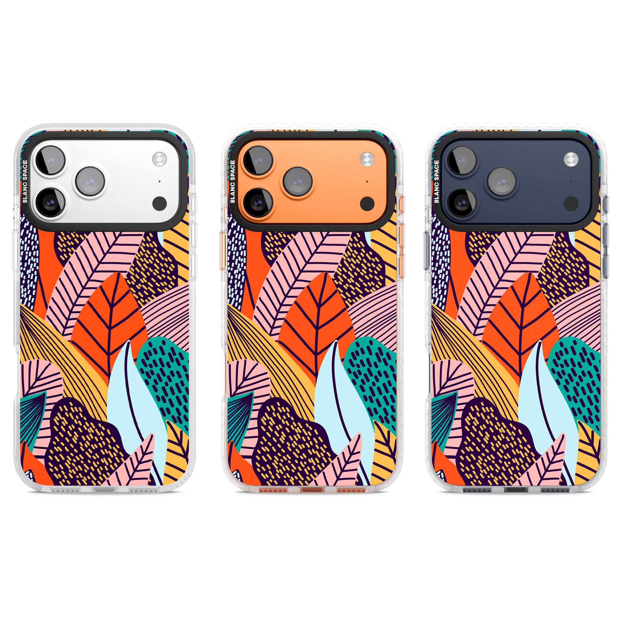 Abstract Leaves iPhone 17 Pro Impact Clear Phone Case APT Impact Protection