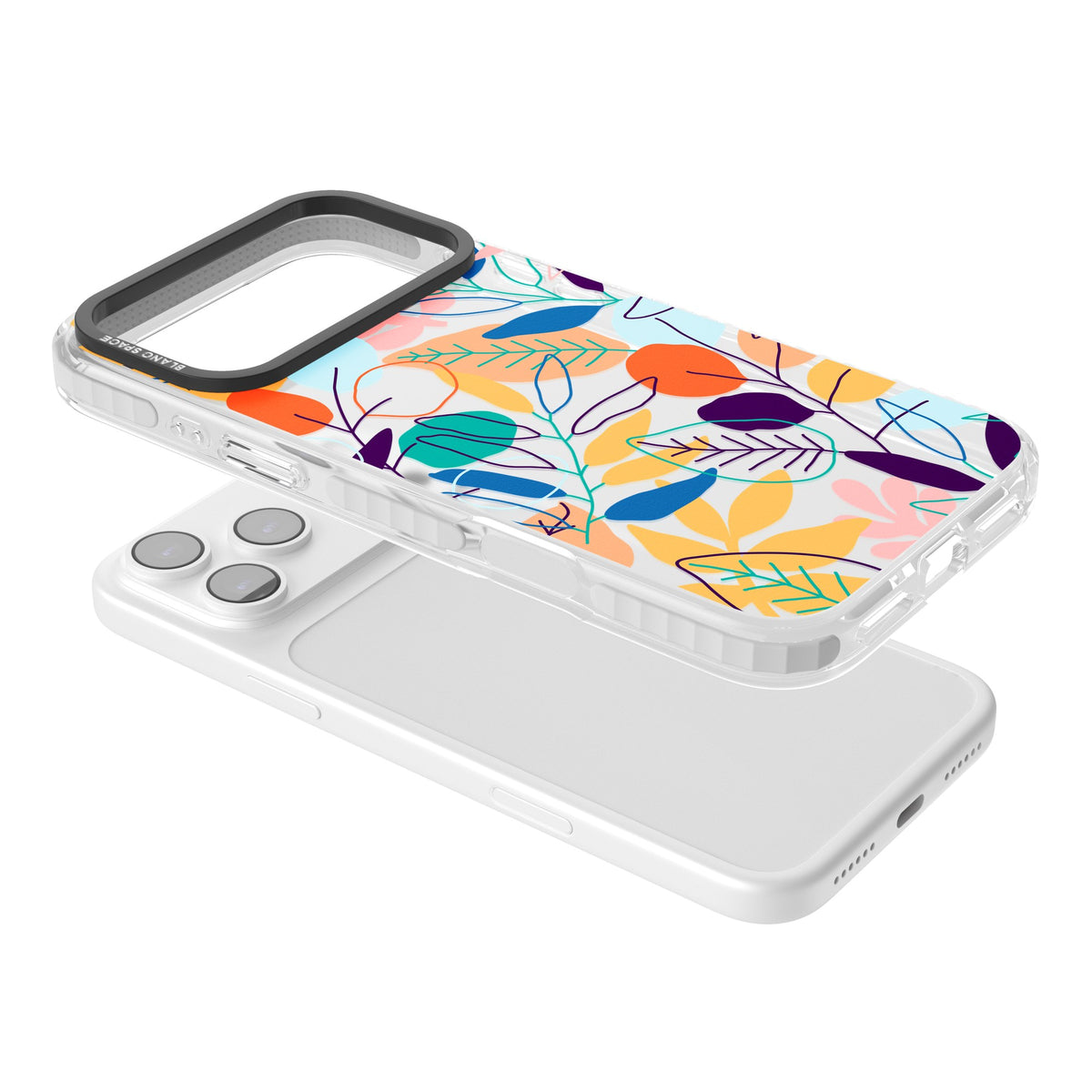 Flora Lines iPhone 17 Pro Max Impact Clear Phone Case angled