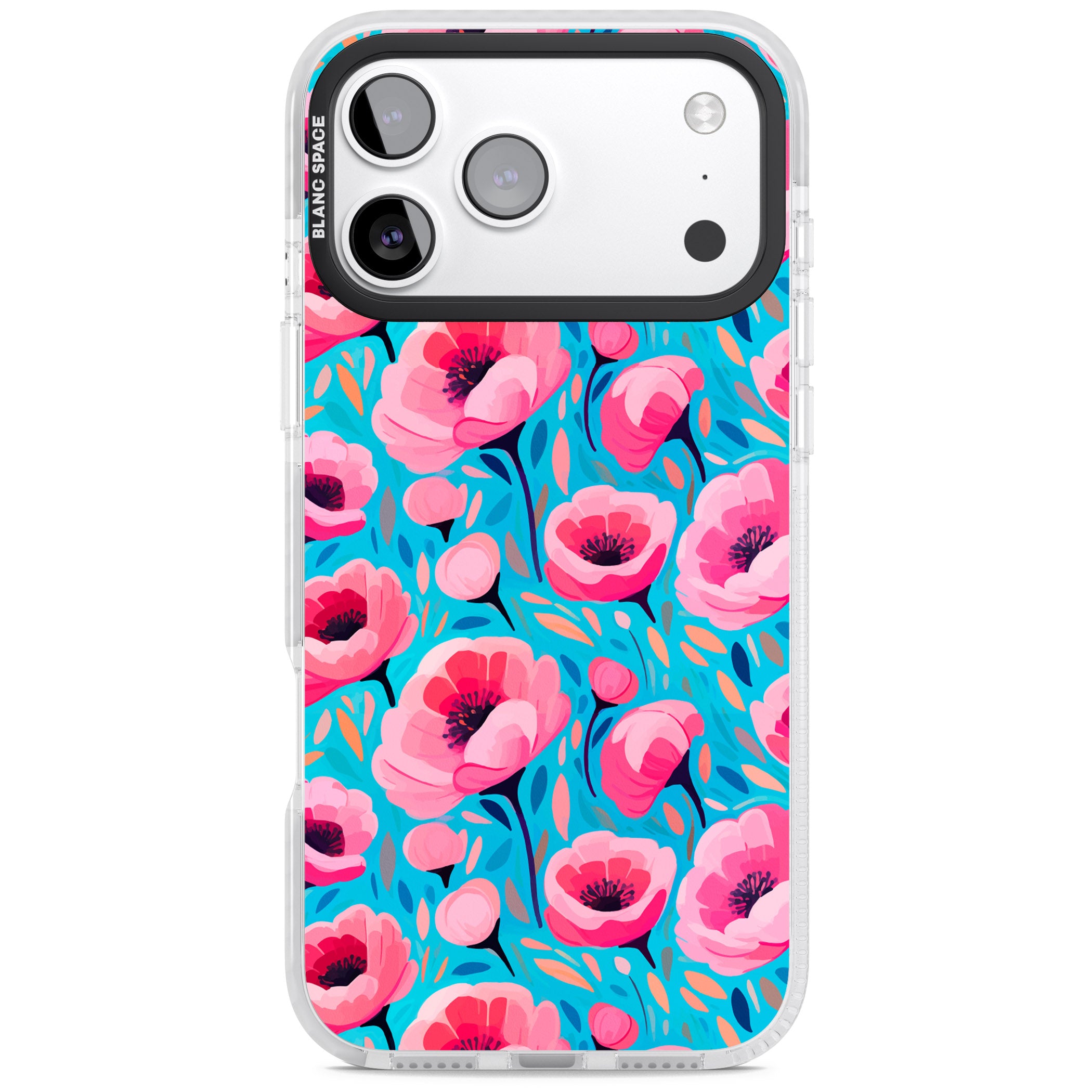 Tropical Pink Poppies iPhone 17 Pro Impact Clear Phone Case