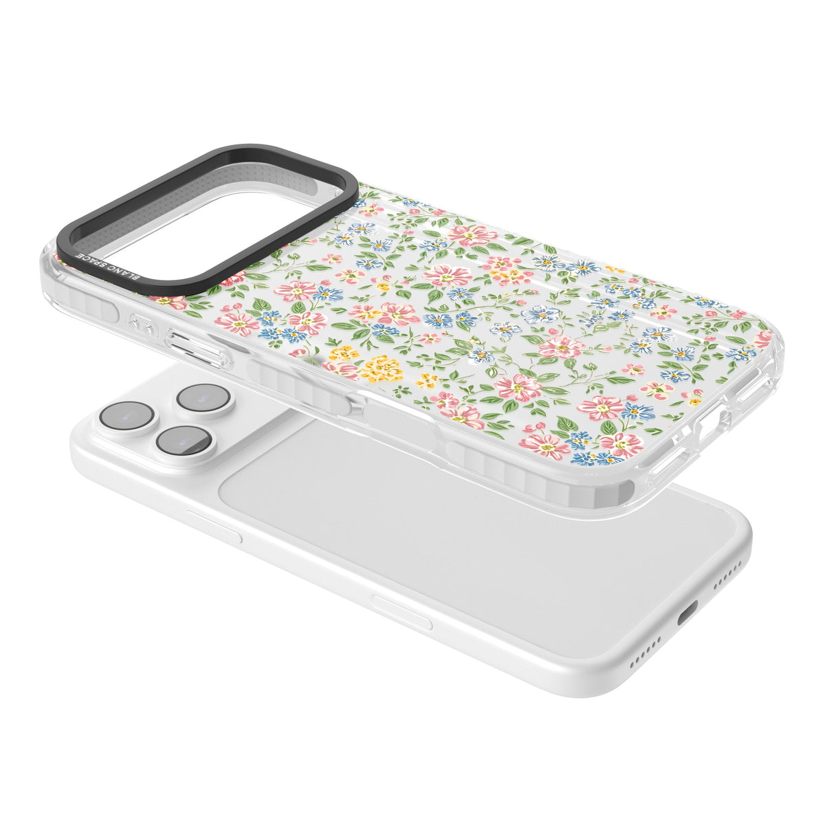 Soft Meadow iPhone 17 Pro Max Impact Clear Phone Case angled