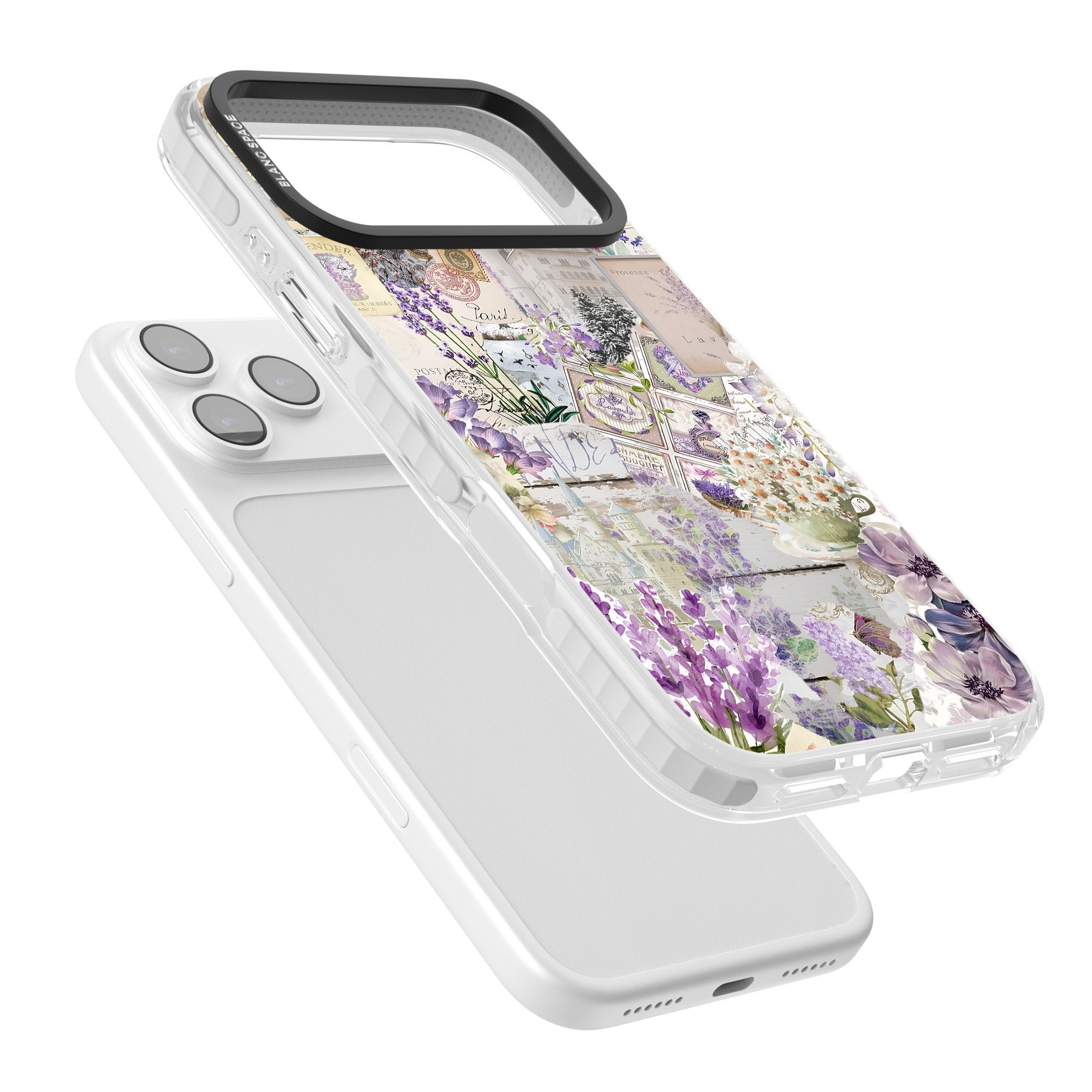 Soft Lavender Collage iPhone 17 Pro Impact Clear Phone Case Colours
