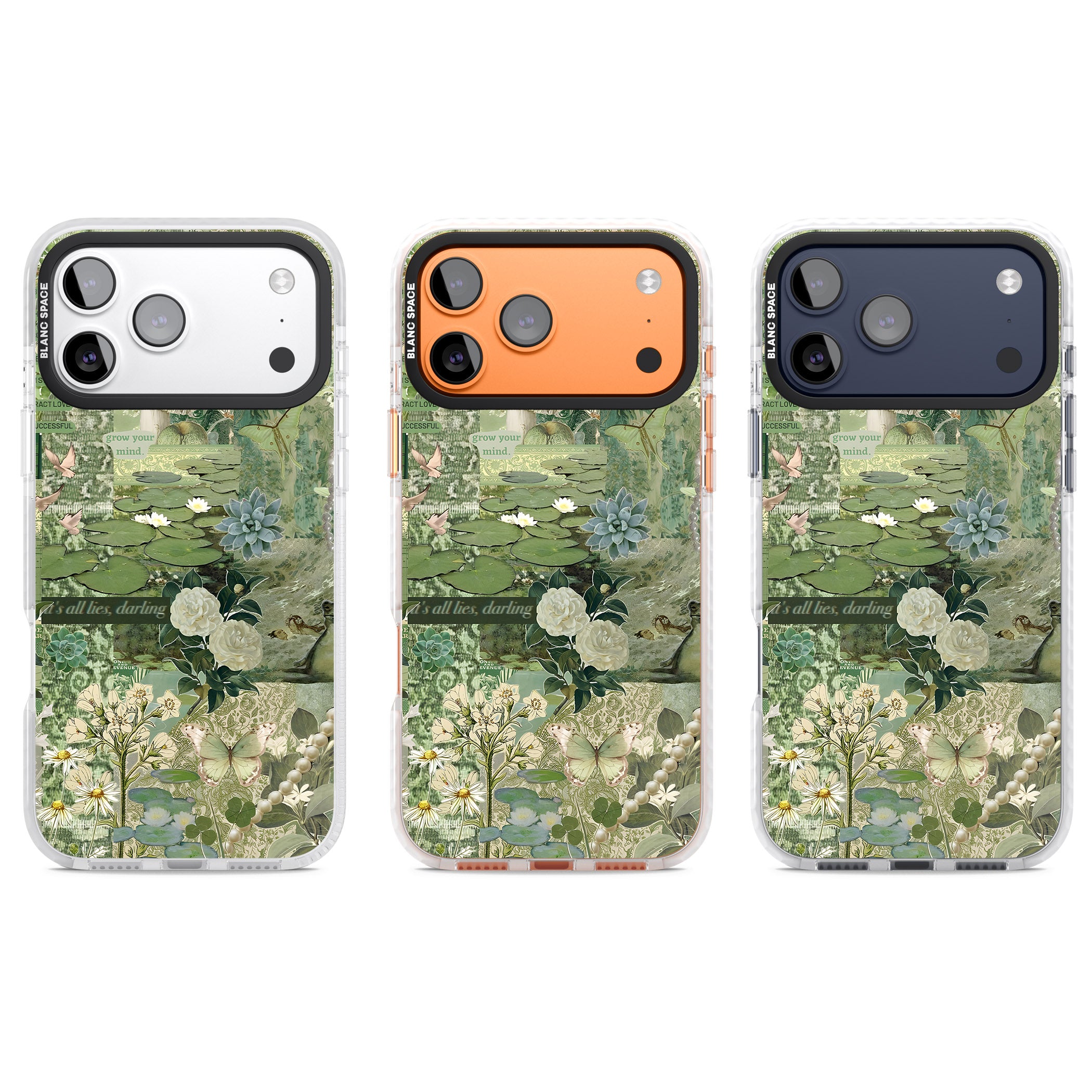 Sage Collage iPhone 17 Pro Impact Clear Phone Case APT Impact Protection