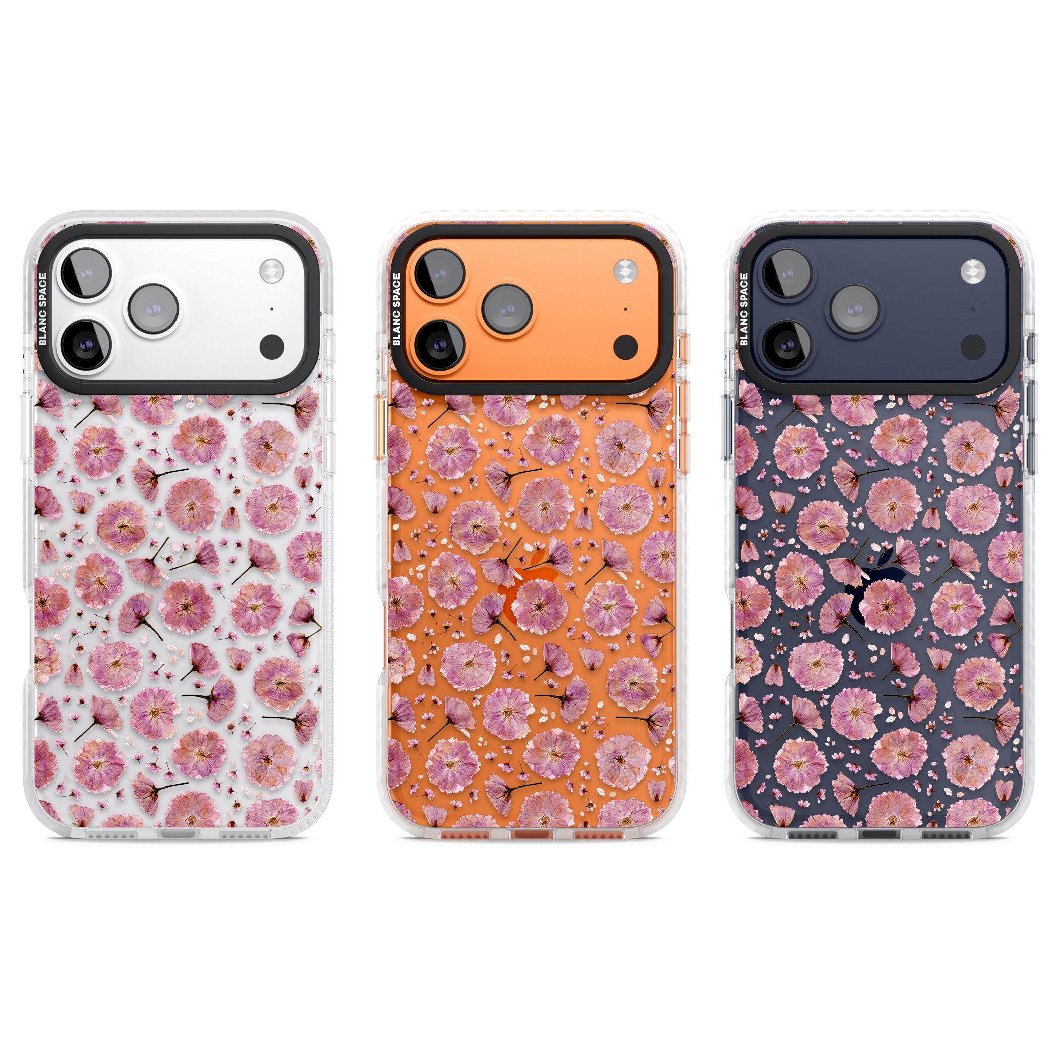 Pink Florals & Blossom iPhone 17 Pro Impact Clear Phone Case APT Impact Protection