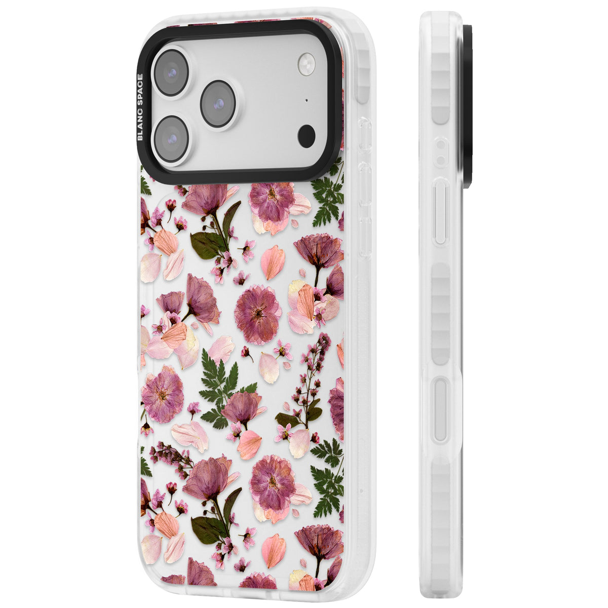 Botanical Blush iPhone 17 Pro Max Impact Clear Phone Case side