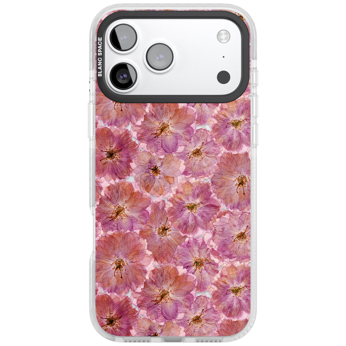Large Pink Florals iPhone 17 Pro Max Impact Clear Phone Case front